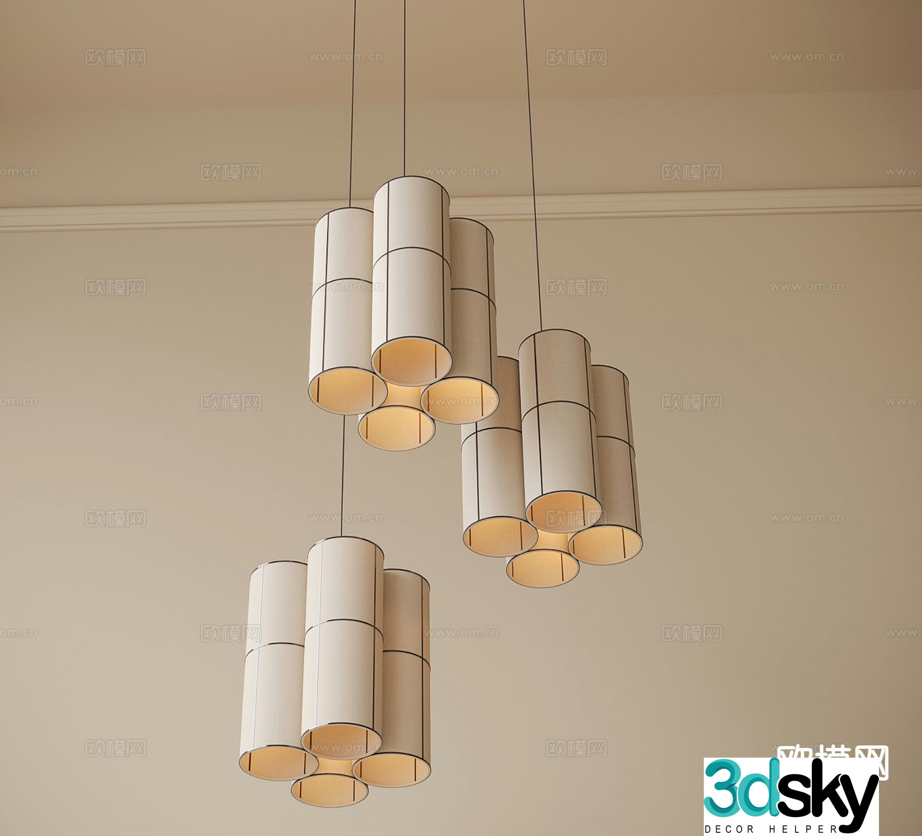 Modern chandelier 3d model