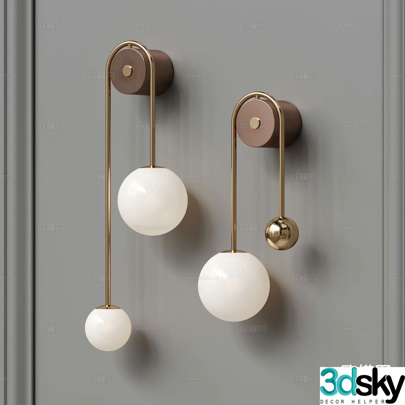 Light luxury wall lamp bedside wall lamp 3d model