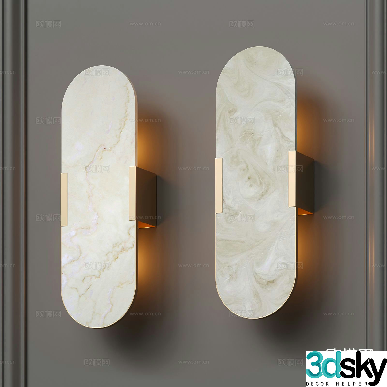 Light luxury wall lamp marble wall lamp 3D model