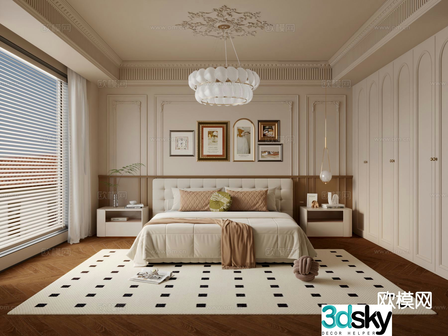 French bedroom master bedroom 3d model