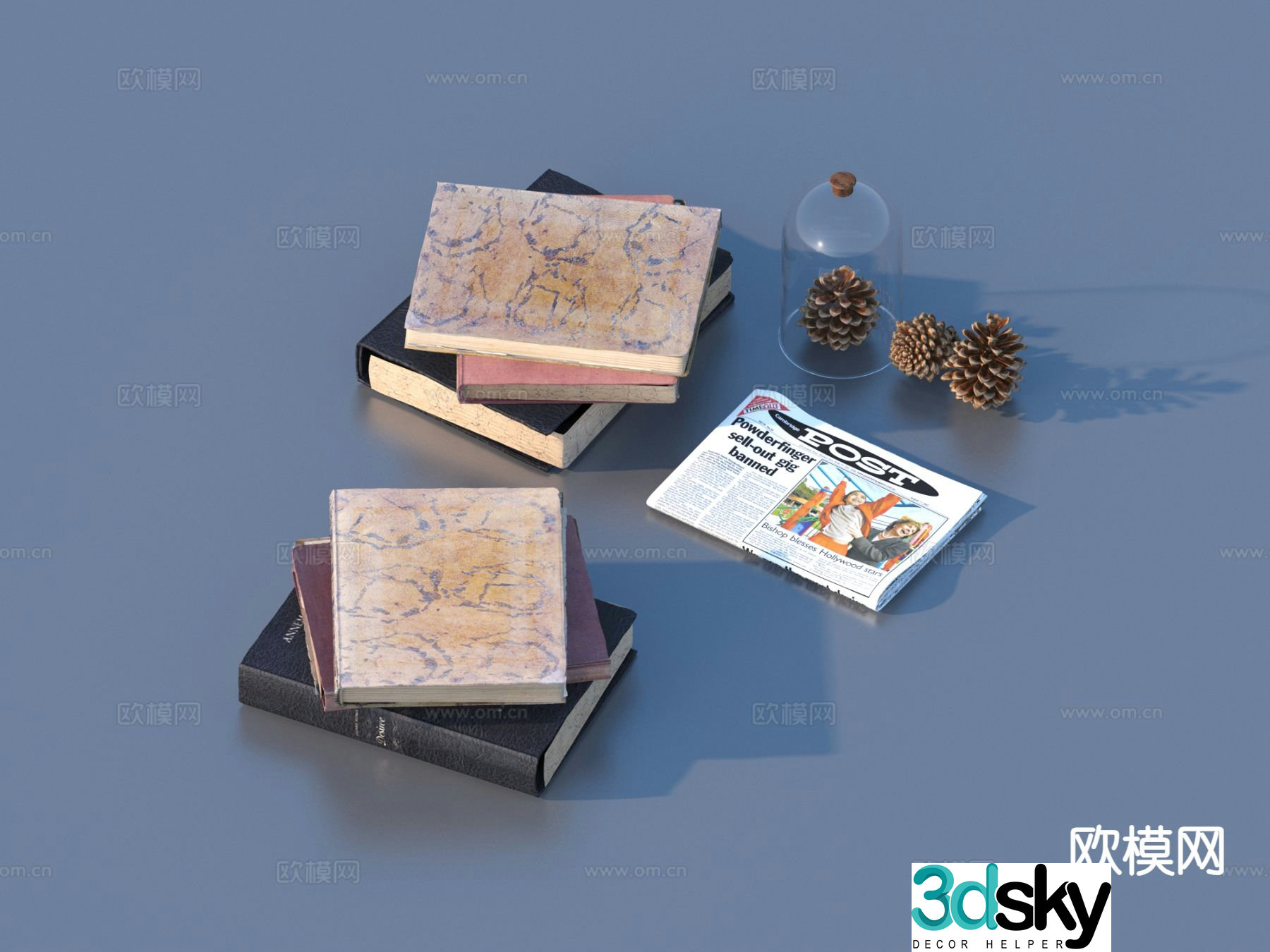 Medieval style book notebook ornament 3d model