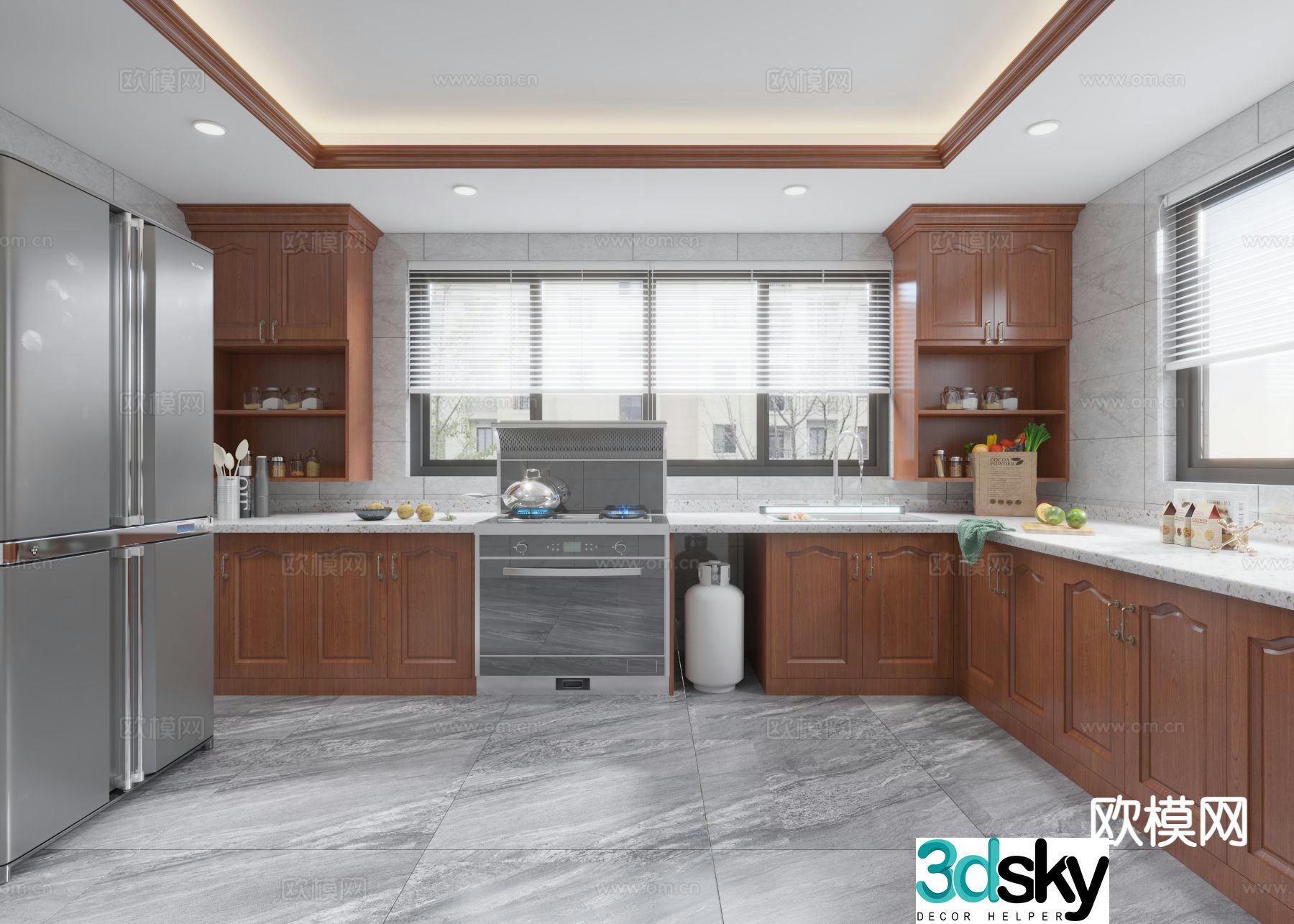 New Chinese style kitchen 3d model