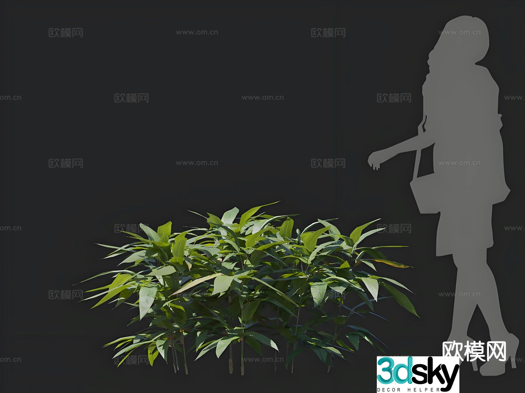 bamboo landscape bamboo green bamboo 3d model