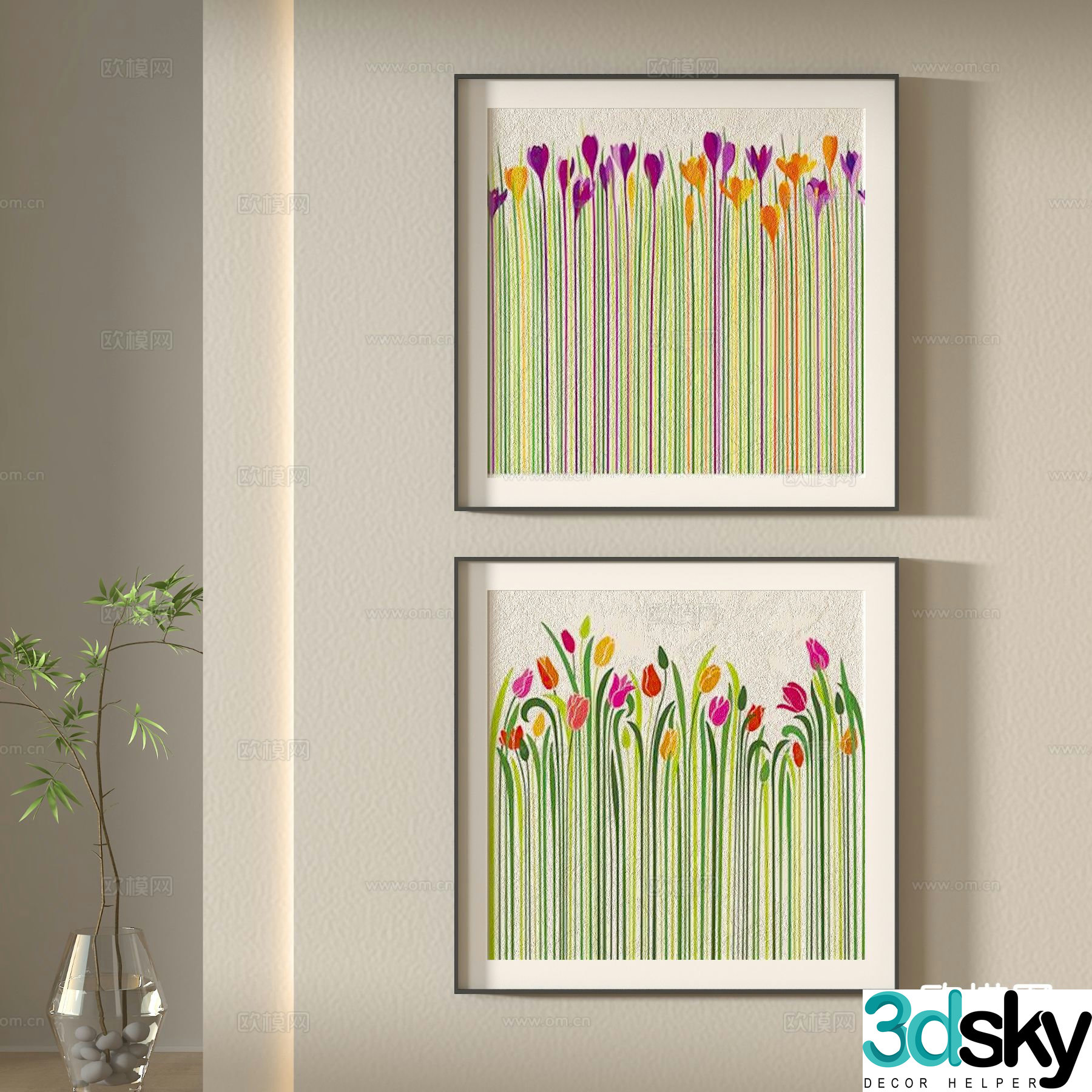 Decorative painting oil painting art painting hanging painting 3d model