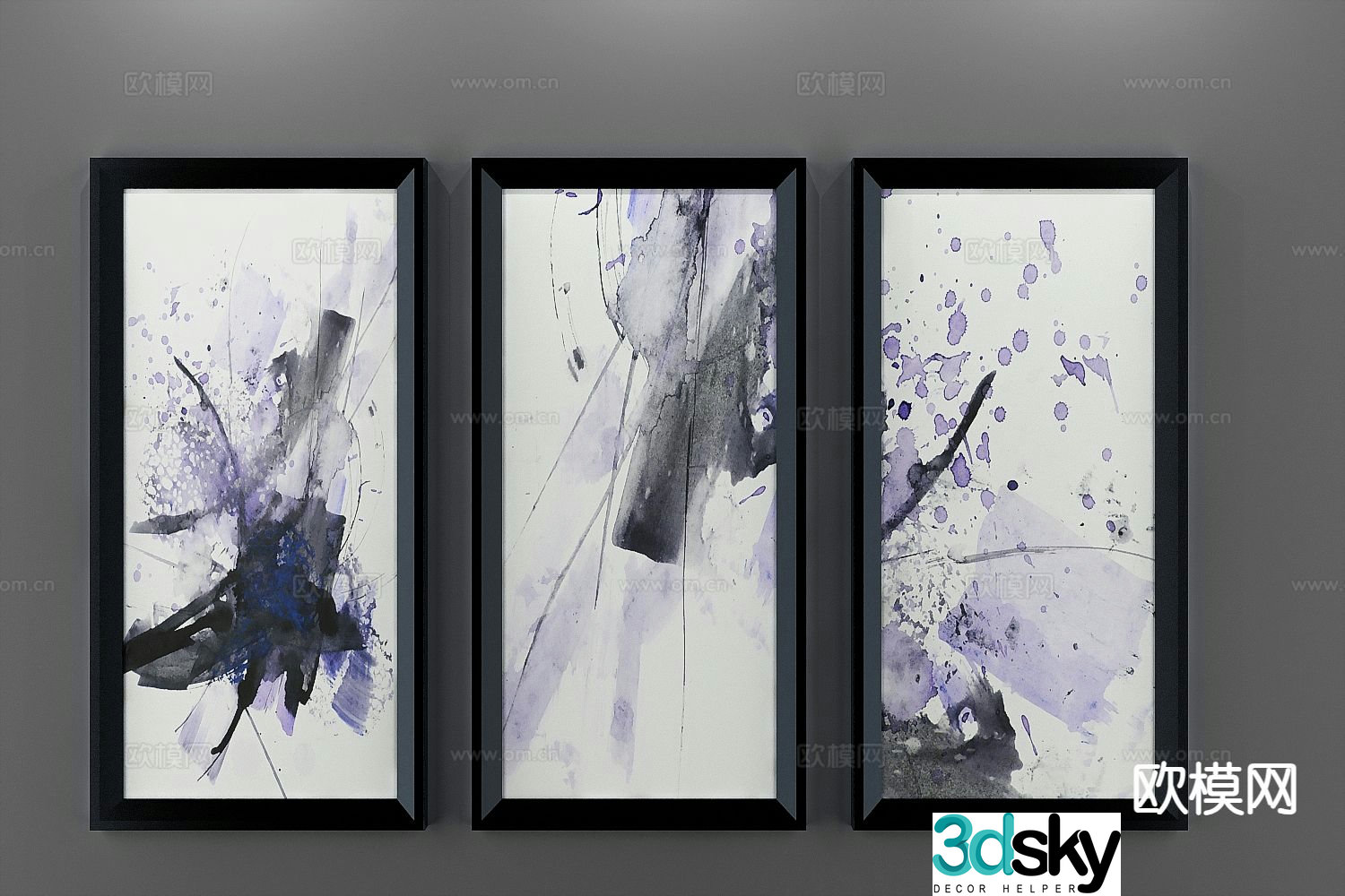 Modern abstract painting art painting 3d model