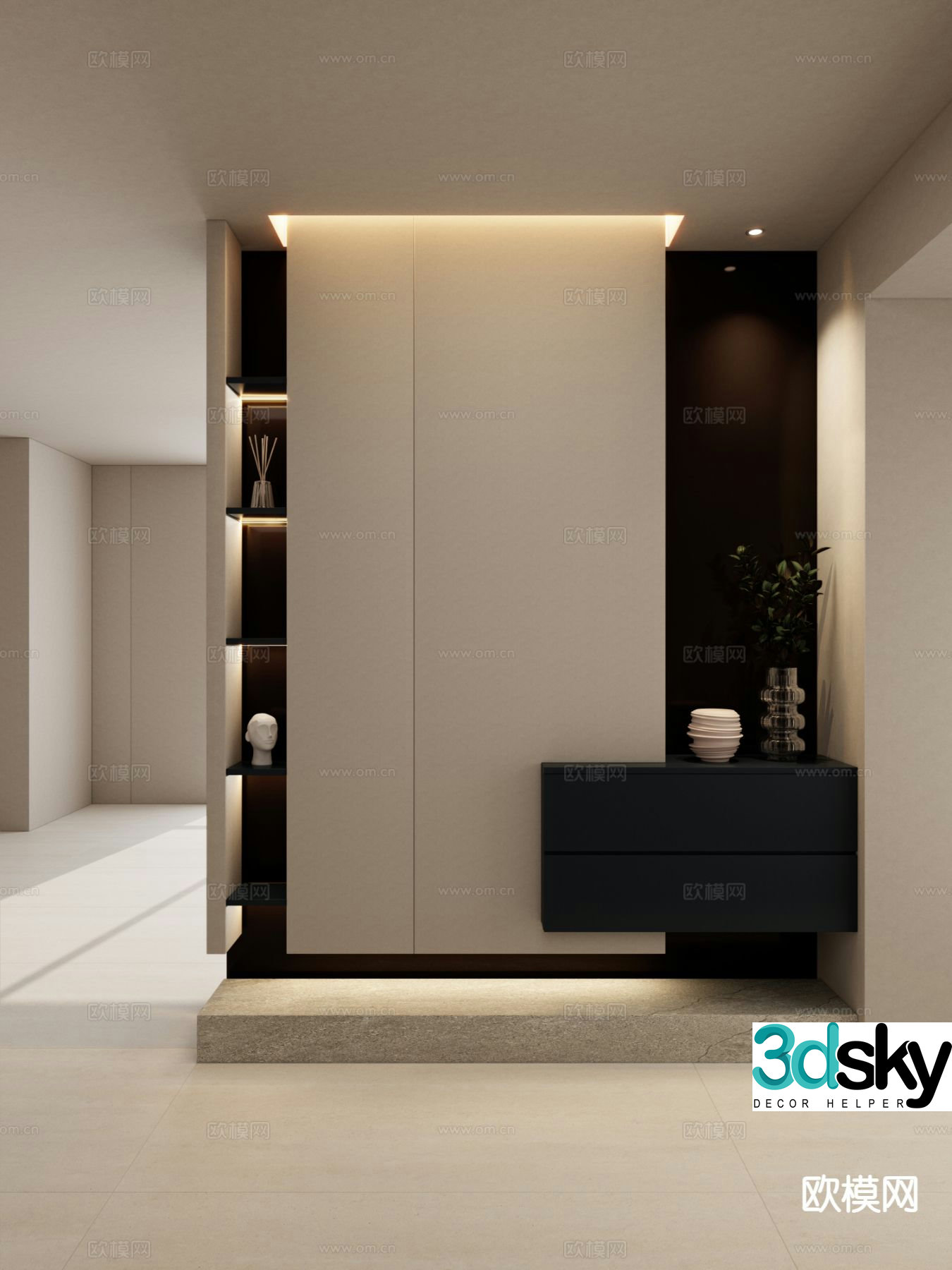 Italian style entrance aisle 3D model