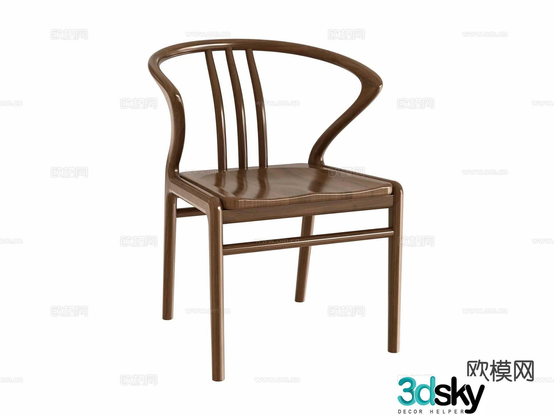 New Chinese style chair dining chair 3d model