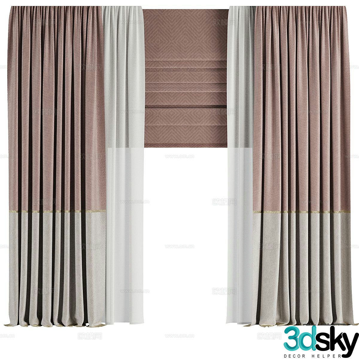 Plain curtains and screens 3d model