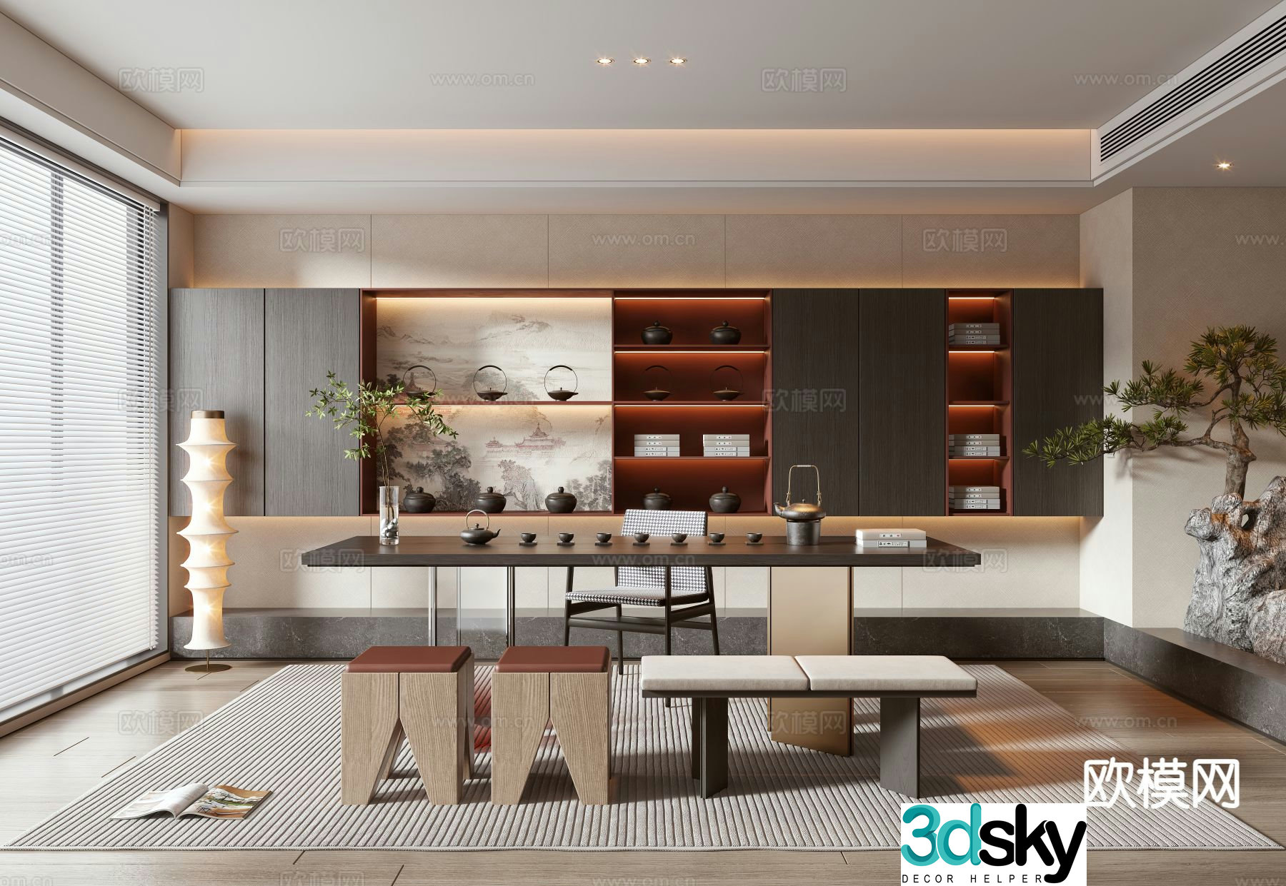 New Chinese tea room 3d model