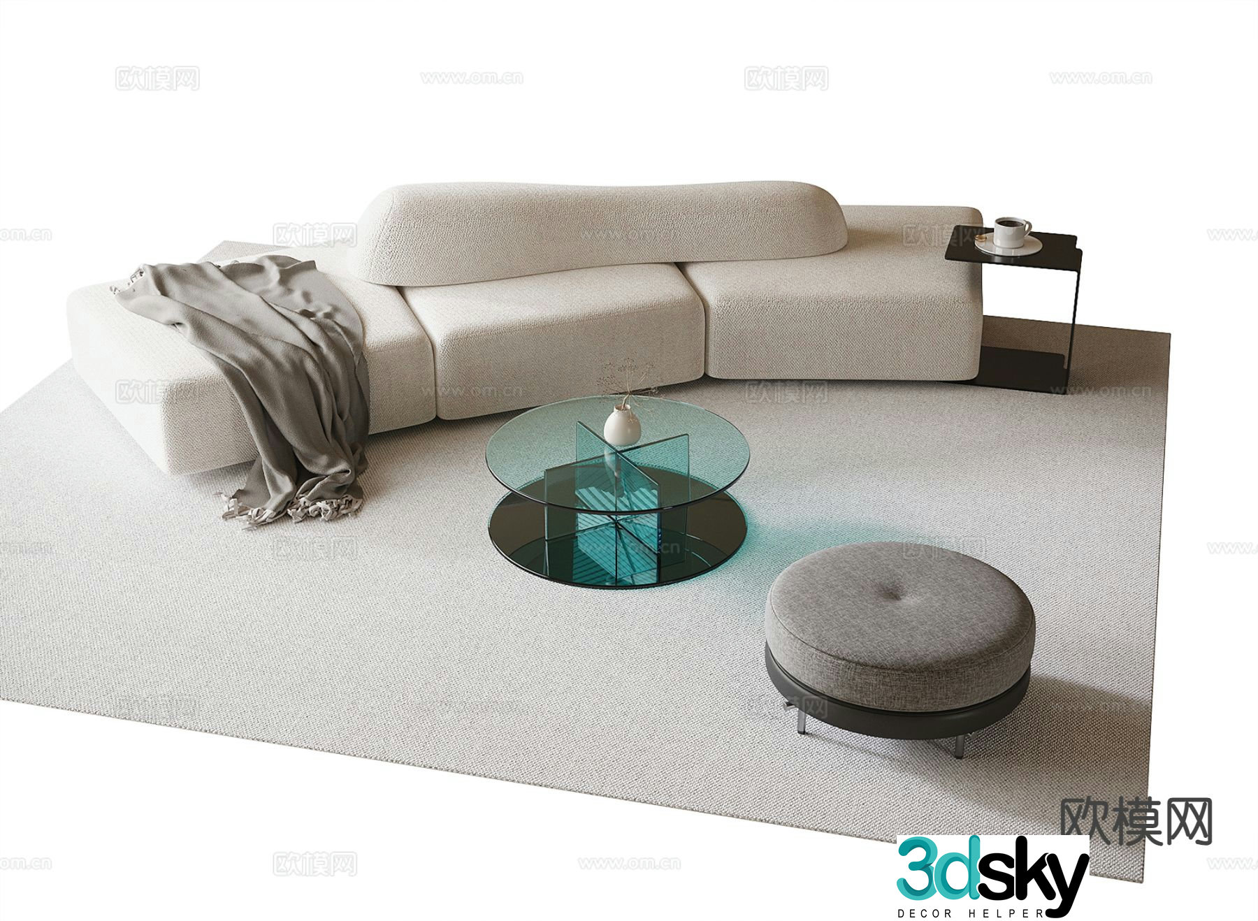 Modern sectional sofa 3d model