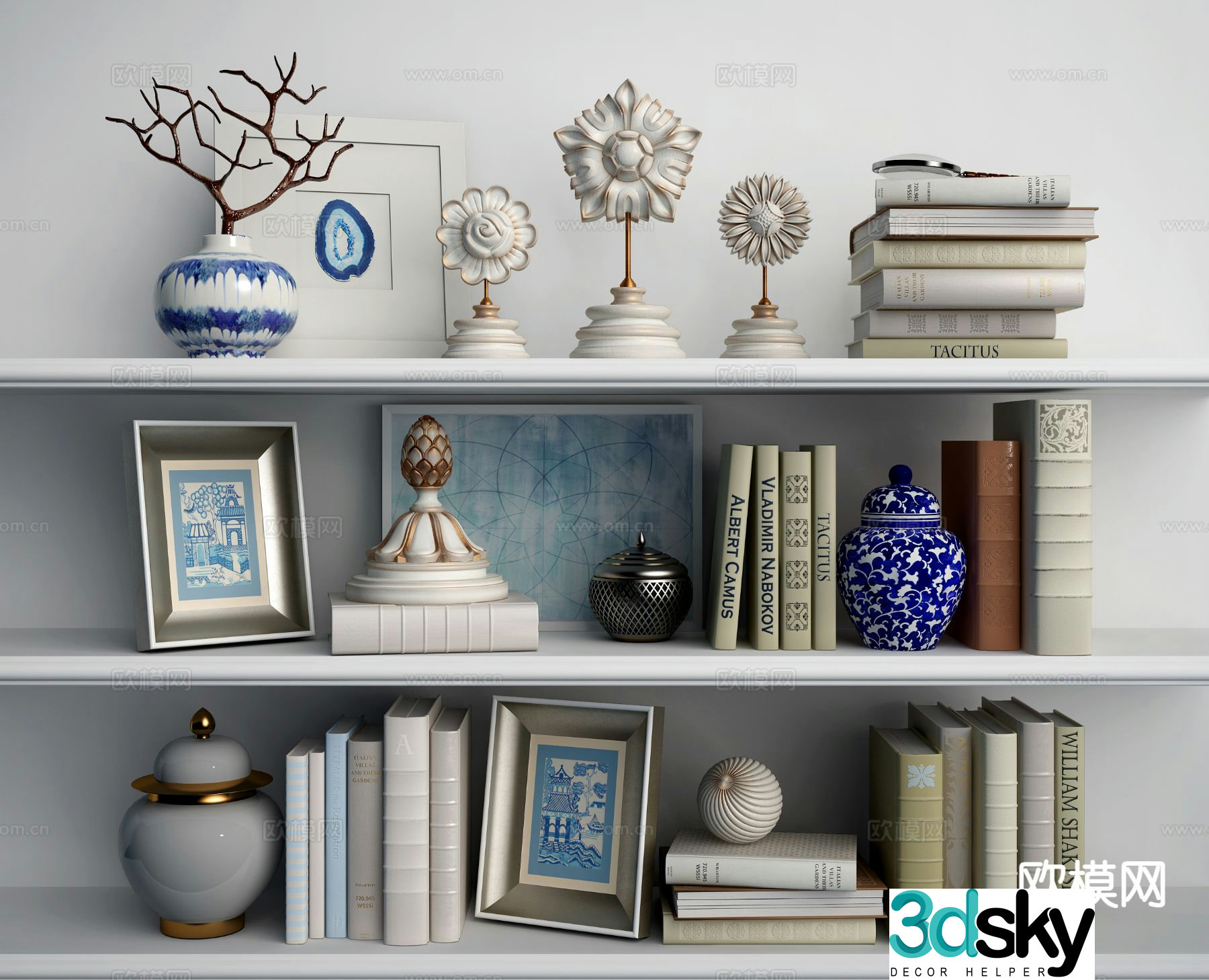 Modern decorations photo frames porcelain ornaments 3d model