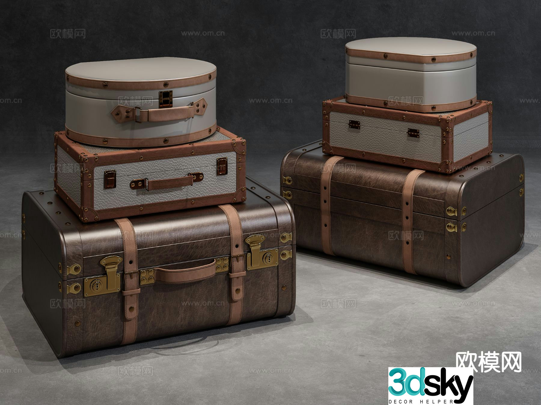 Industrial style box storage box 3d model