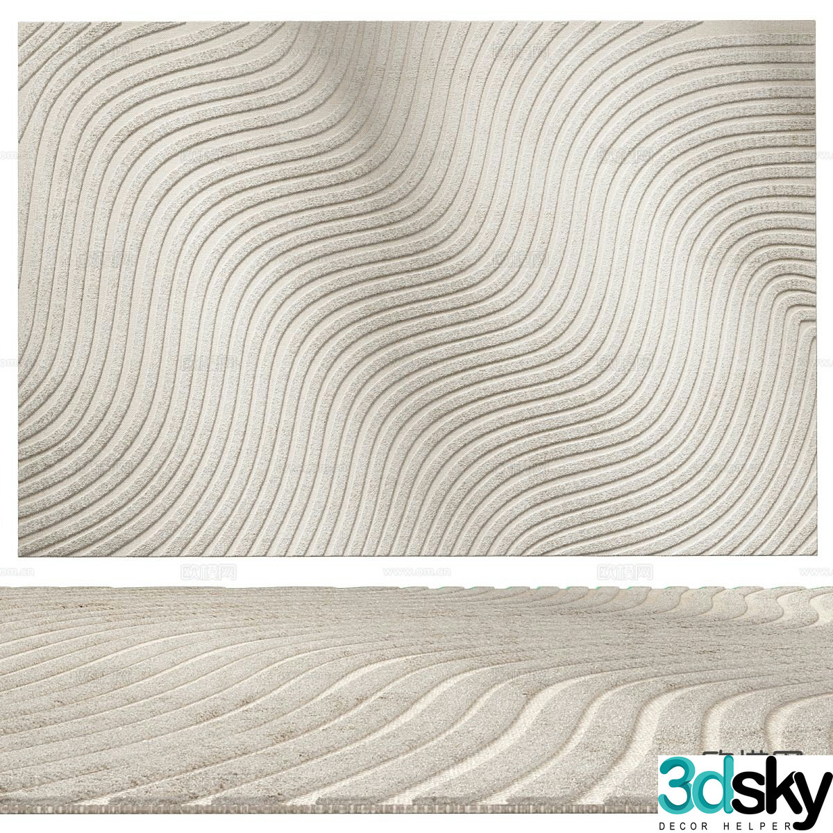 square carpet striped carpet 3d model