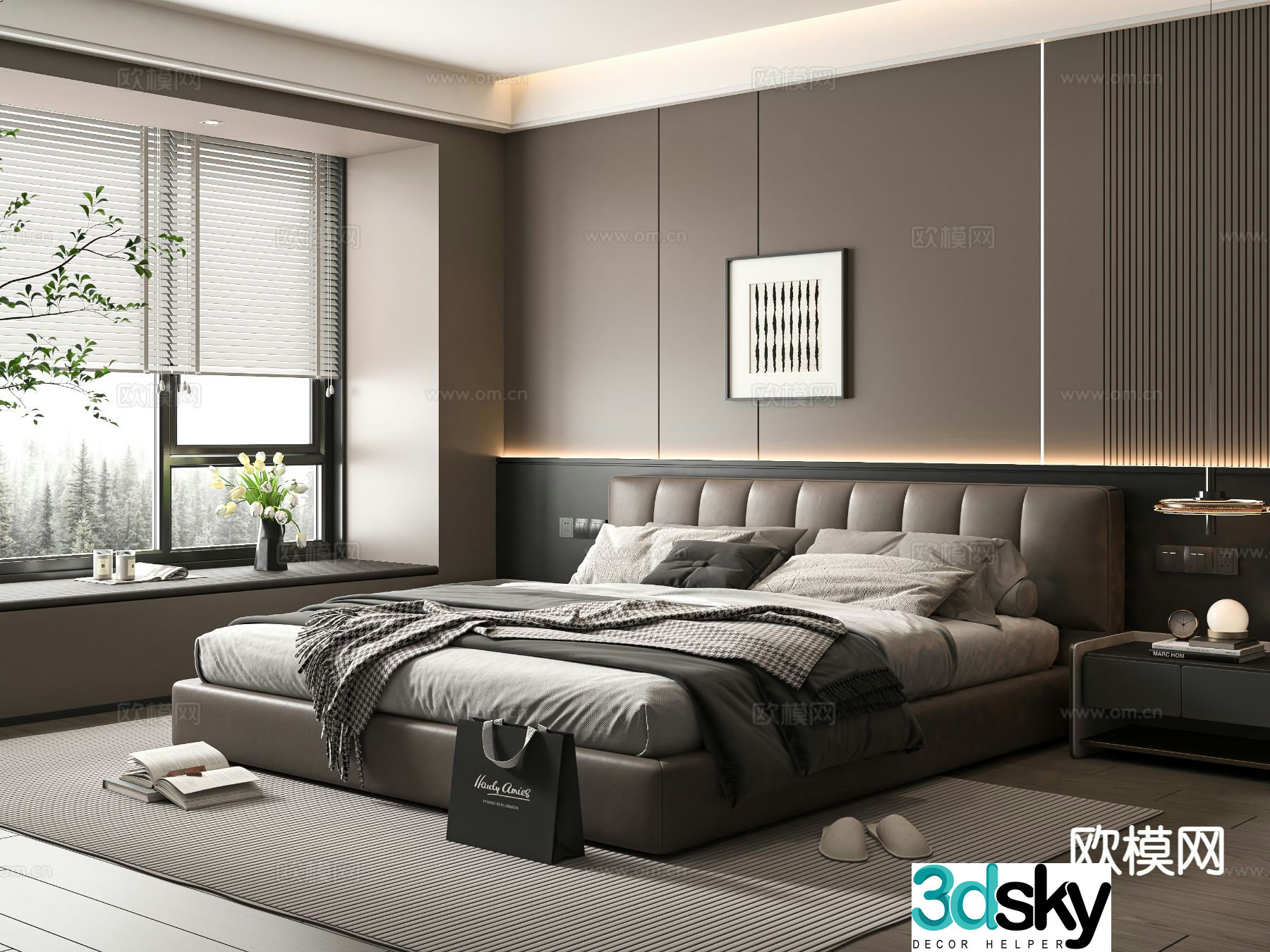 Italian style bedroom master bedroom 3d model