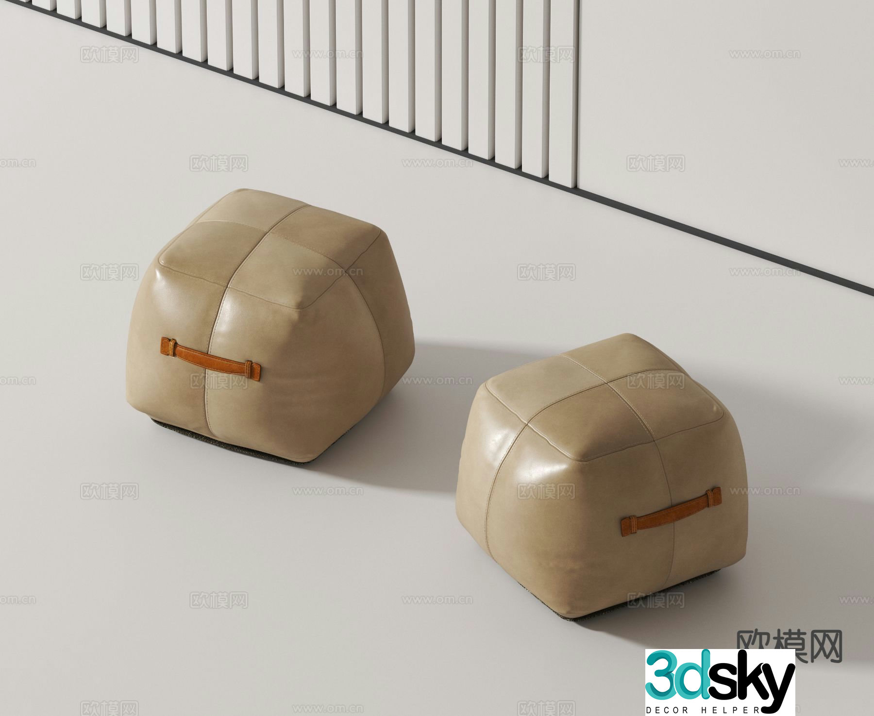 Modern low stool seat stool sofa stool 3d model