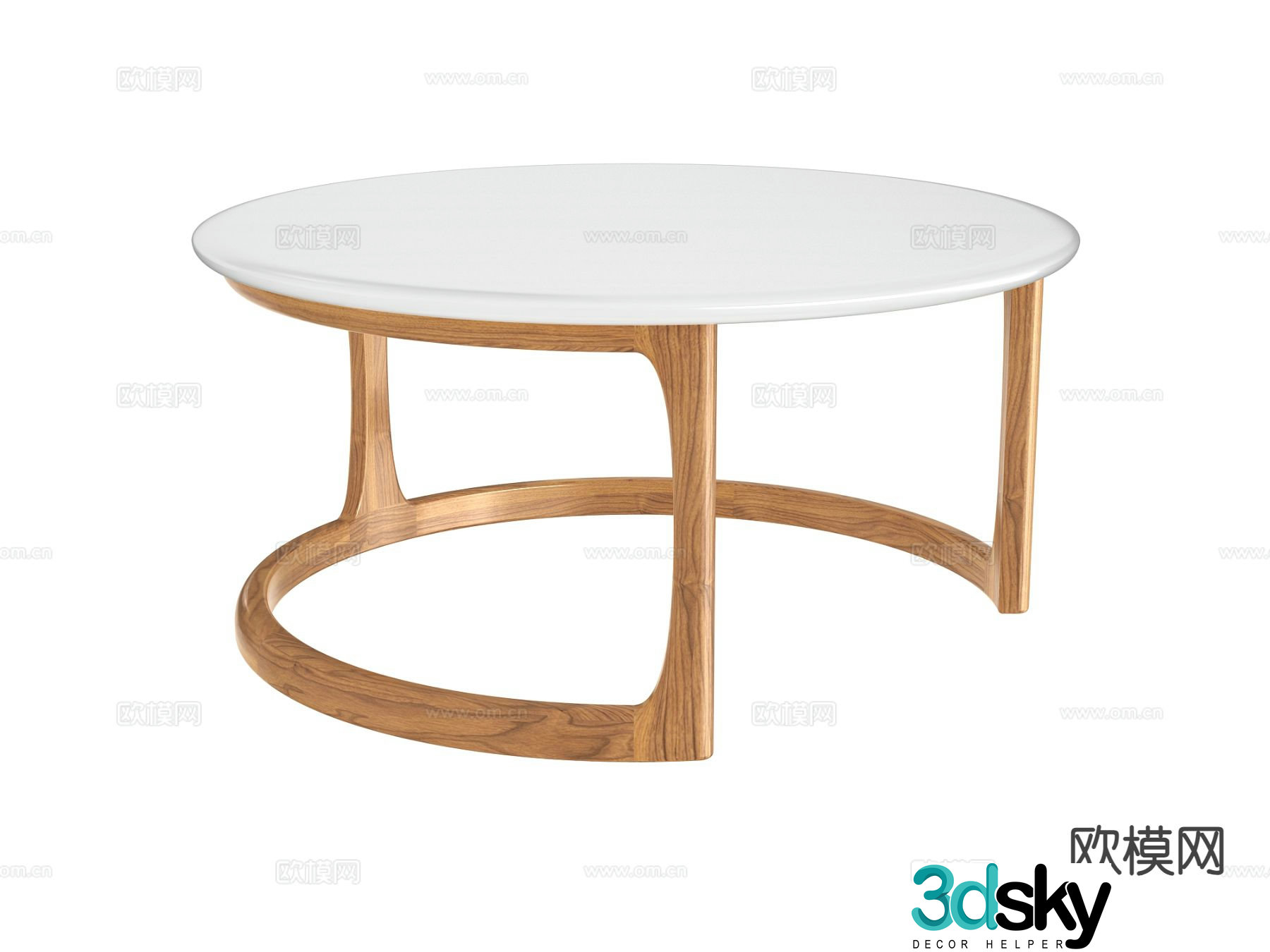 Modern solid wood coffee table 3d model