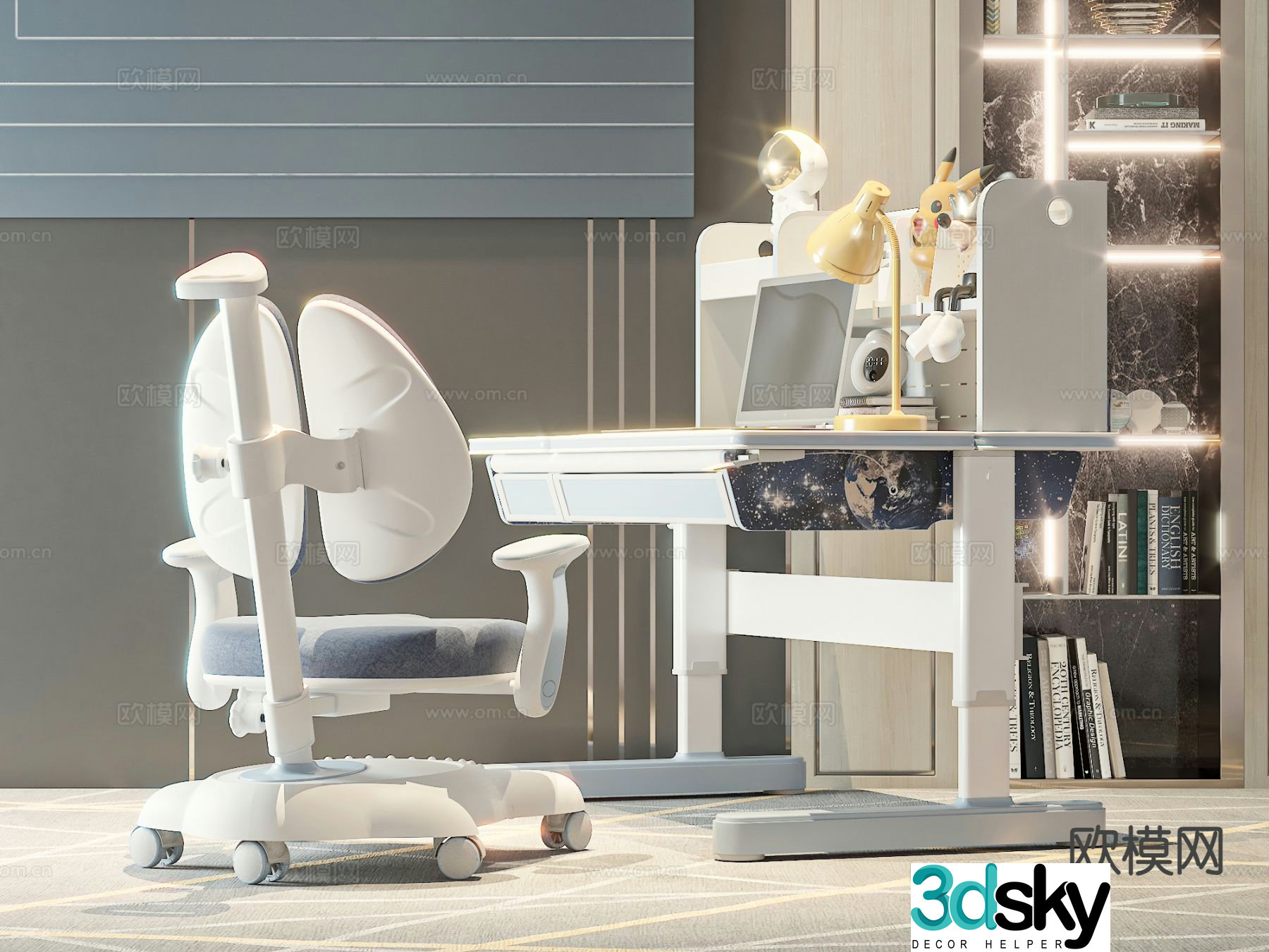 Children’s desk study table 3d model