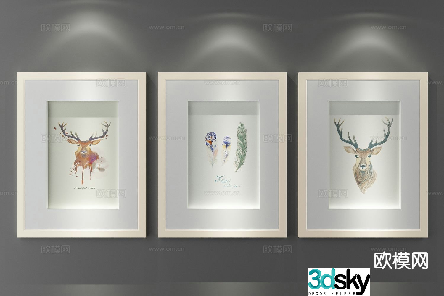 Decorative painting art painting hanging painting 3d model