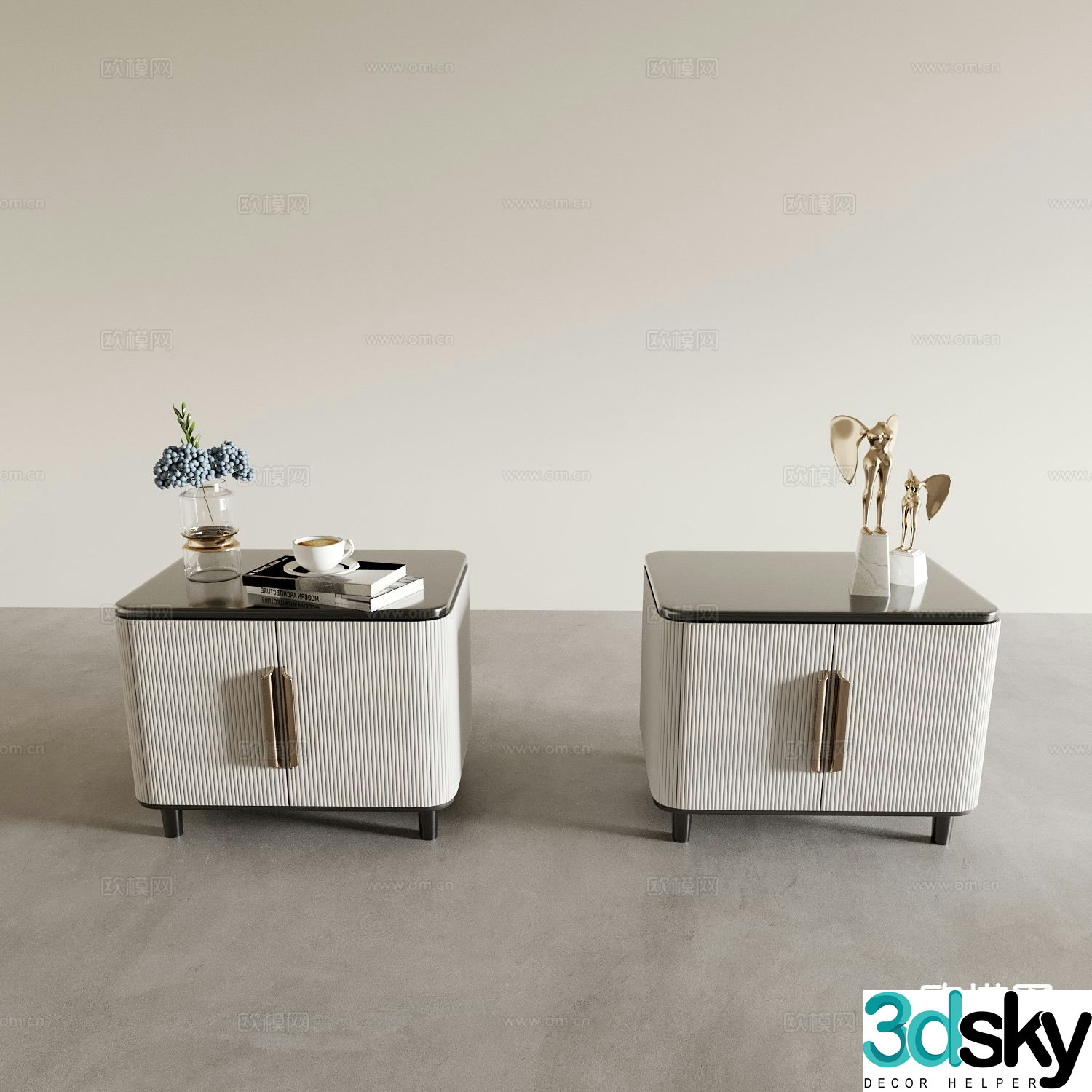 Modern bedside table 3d model