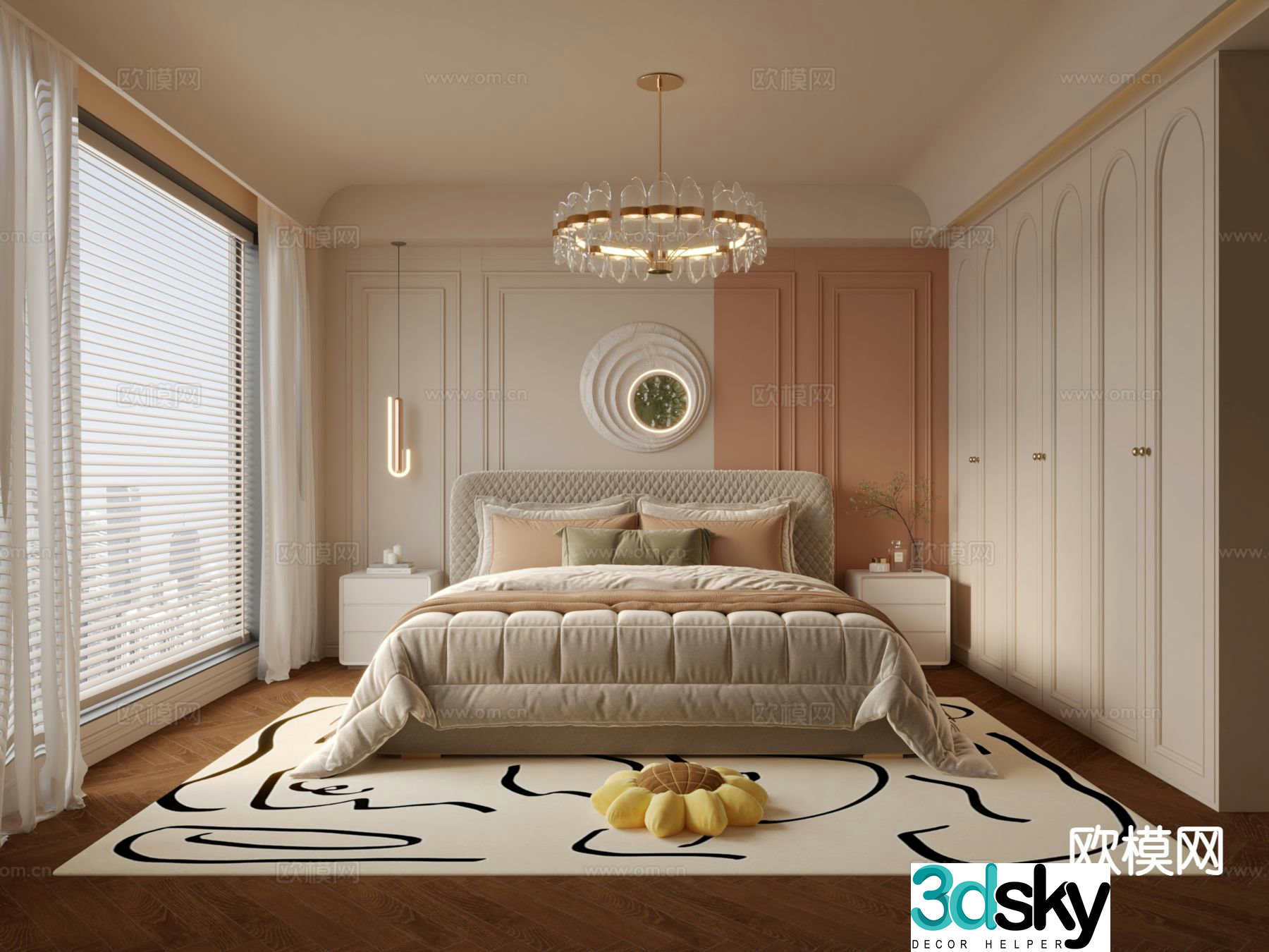 French bedroom master bedroom 3d model