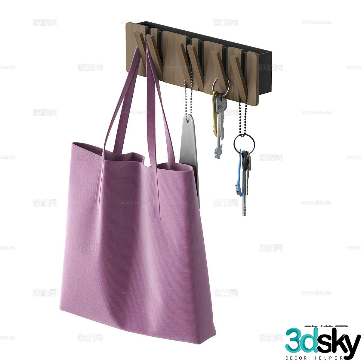 Clothes rack canvas bag 3d model
