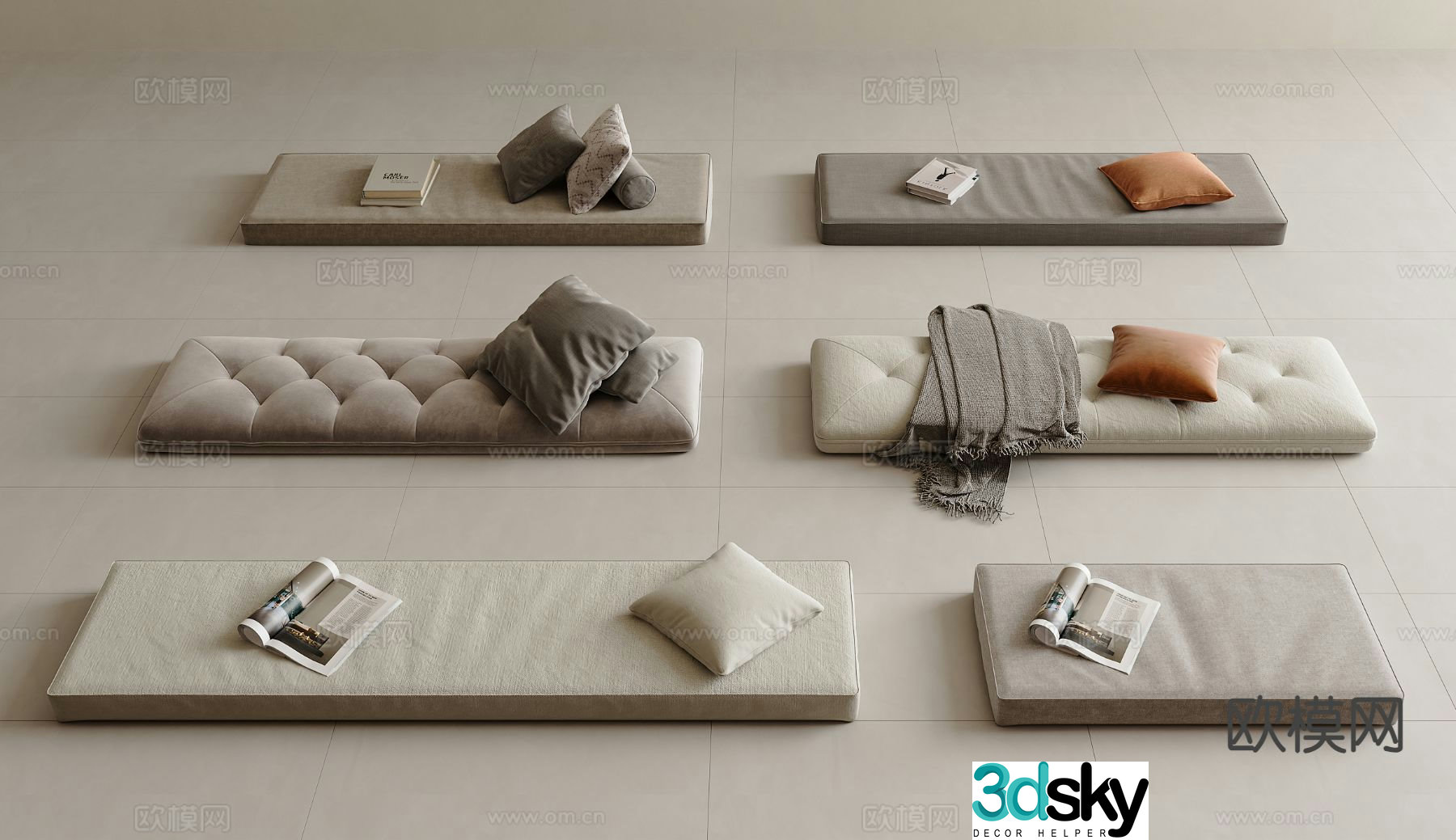Modern cushion bay window cushion sofa cushion cushion 3d model