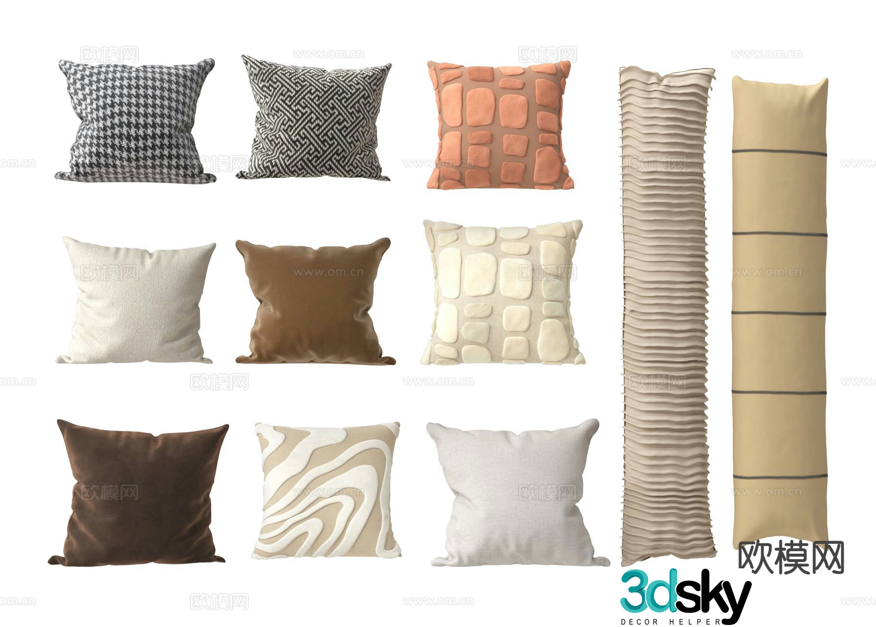 Pillow back pillow pillow lumbar pillow strip pillow 3d model