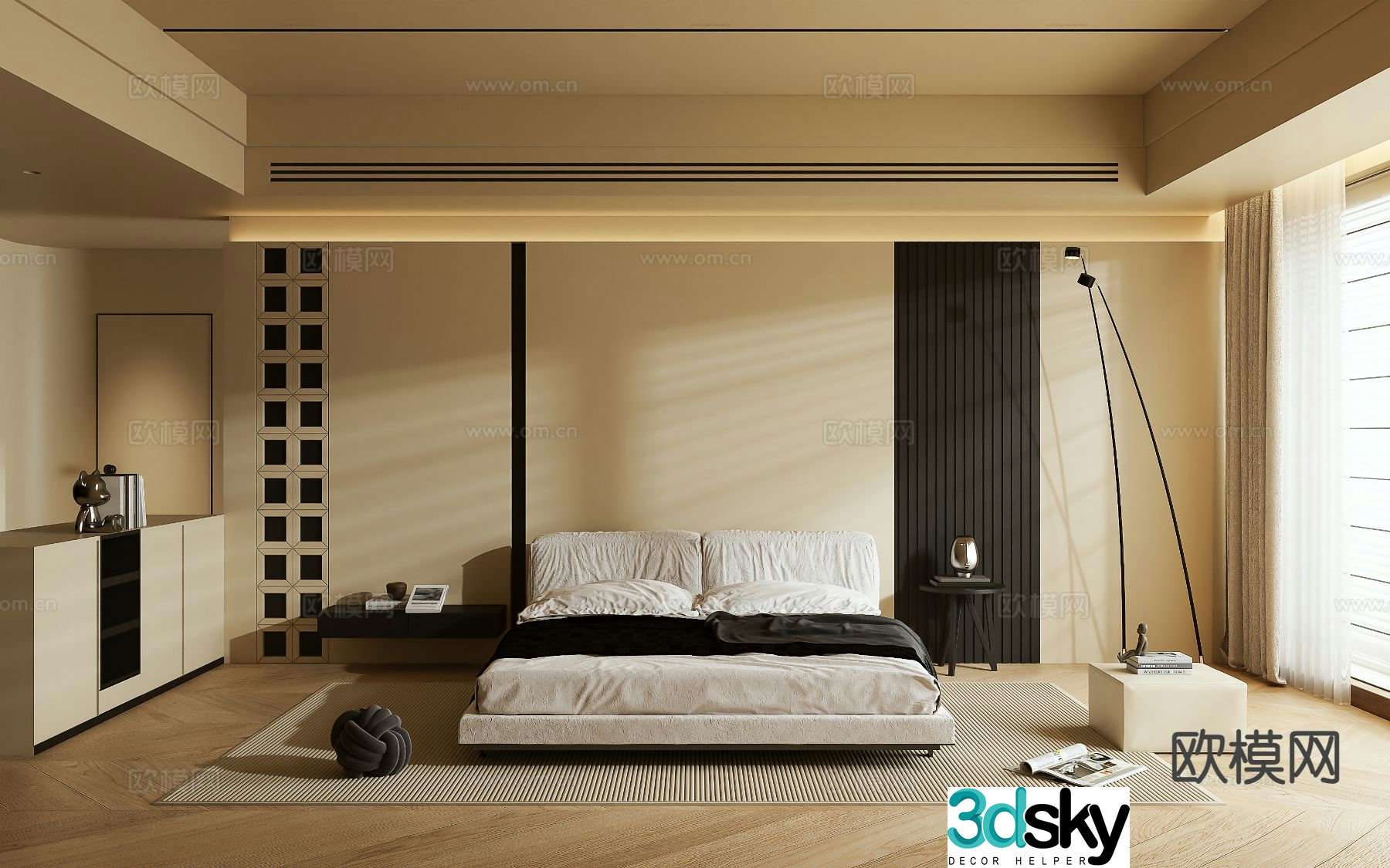 Medieval style bedroom master bedroom 3d model