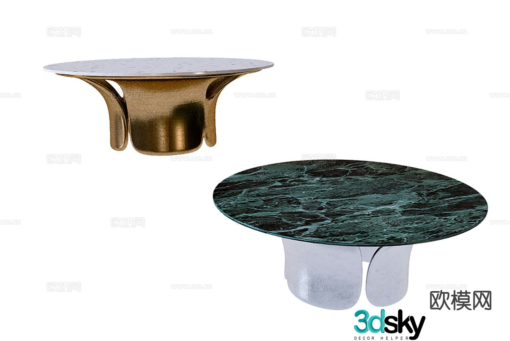 Simple coffee table round coffee table 3d model