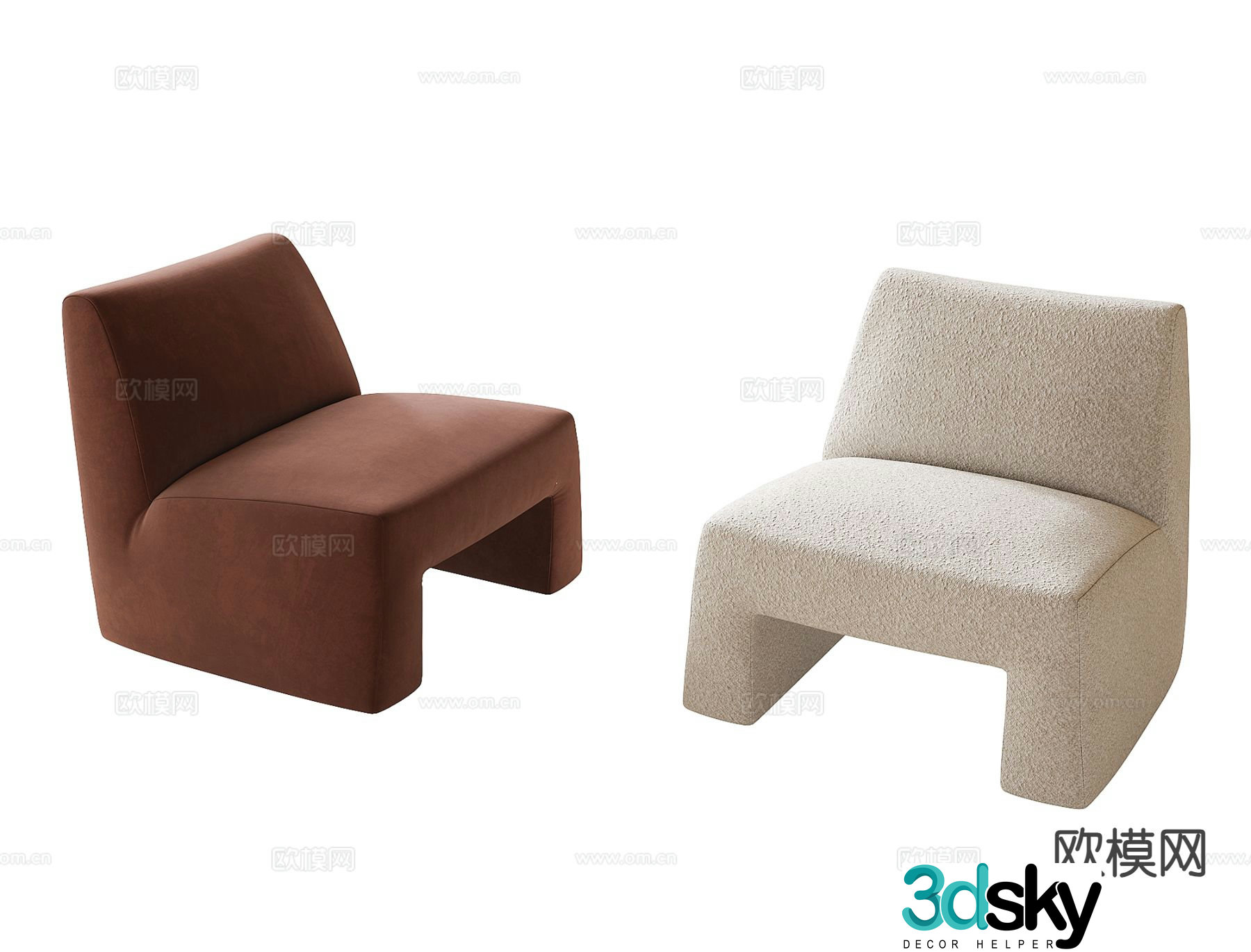 Modern single sofa 3d model