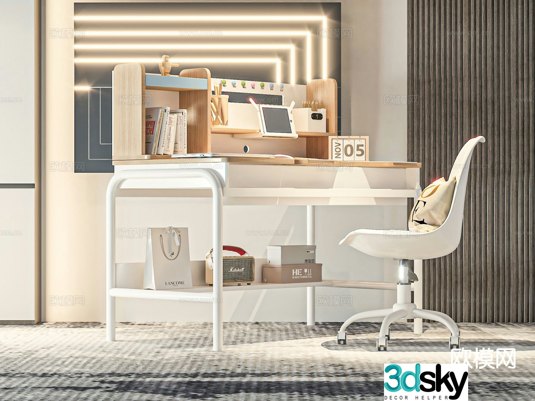 Children’s desk study table 3d model