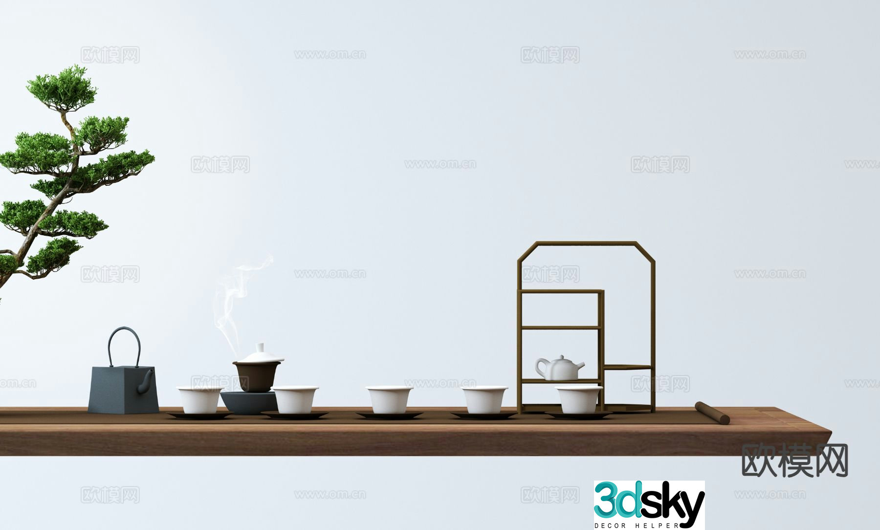 New Chinese tea set tea cup tea making 3D model