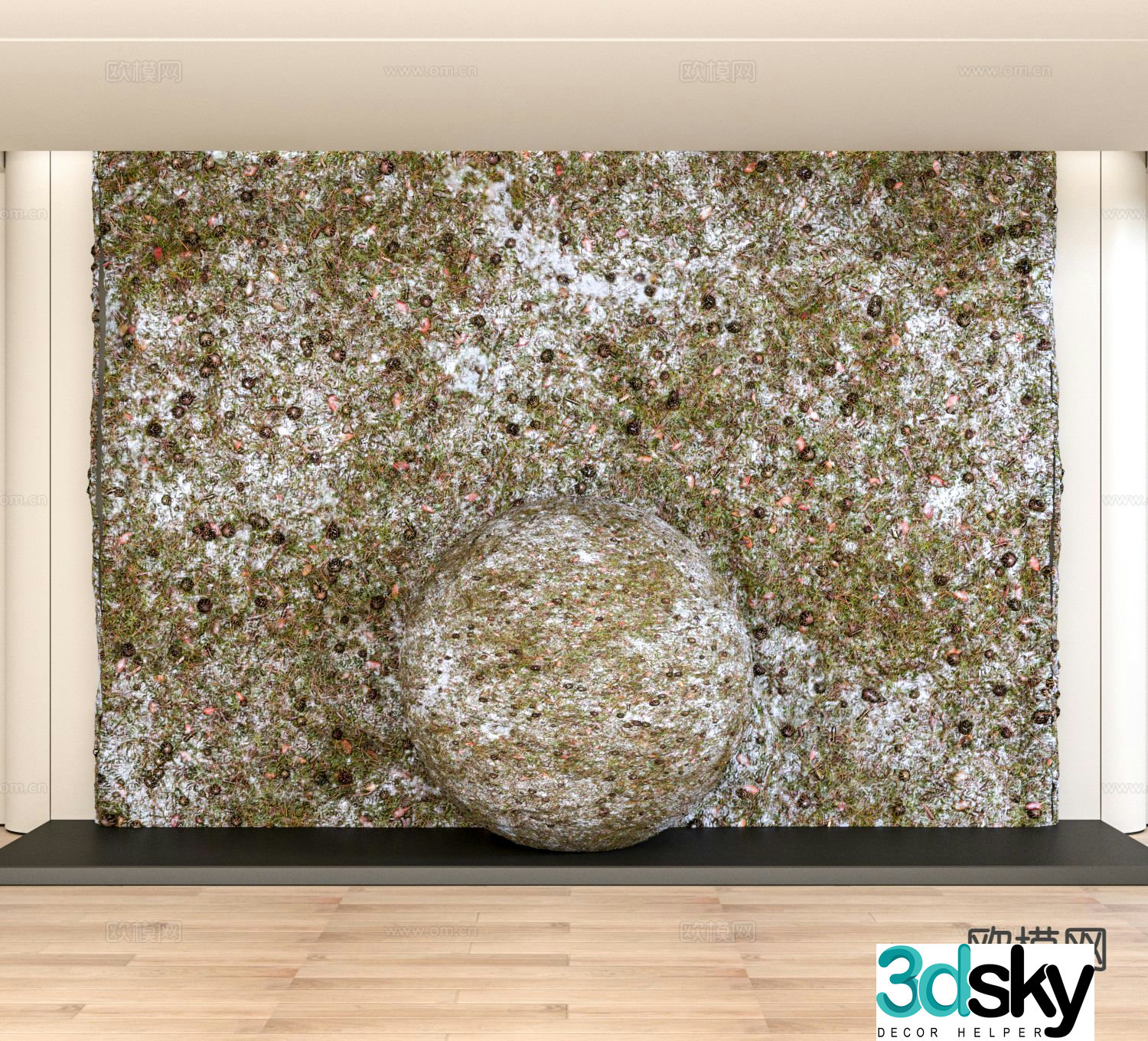 Modern lawn grass outdoor grass flowers and greenery 3d model