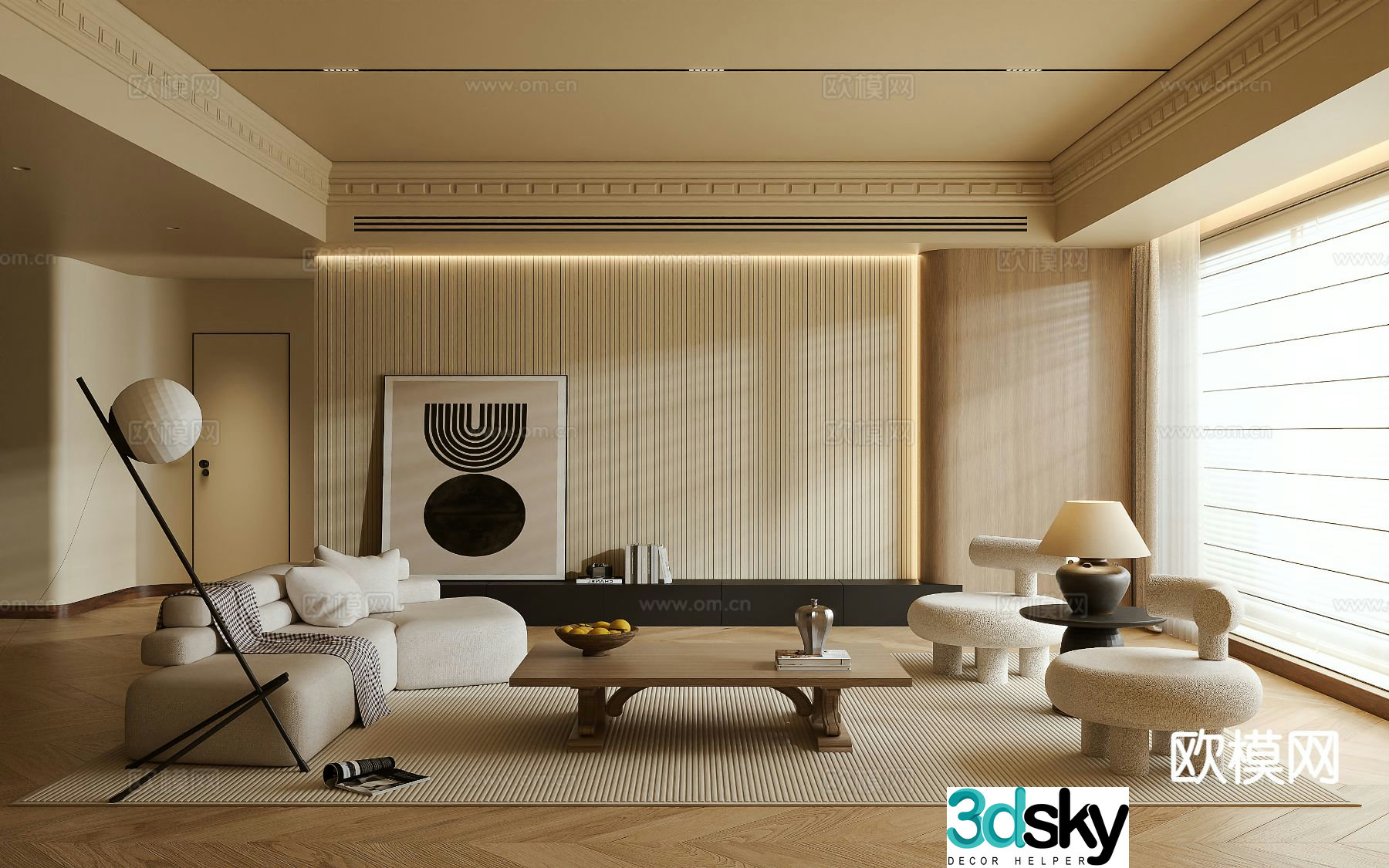 Medieval style living room 3D model