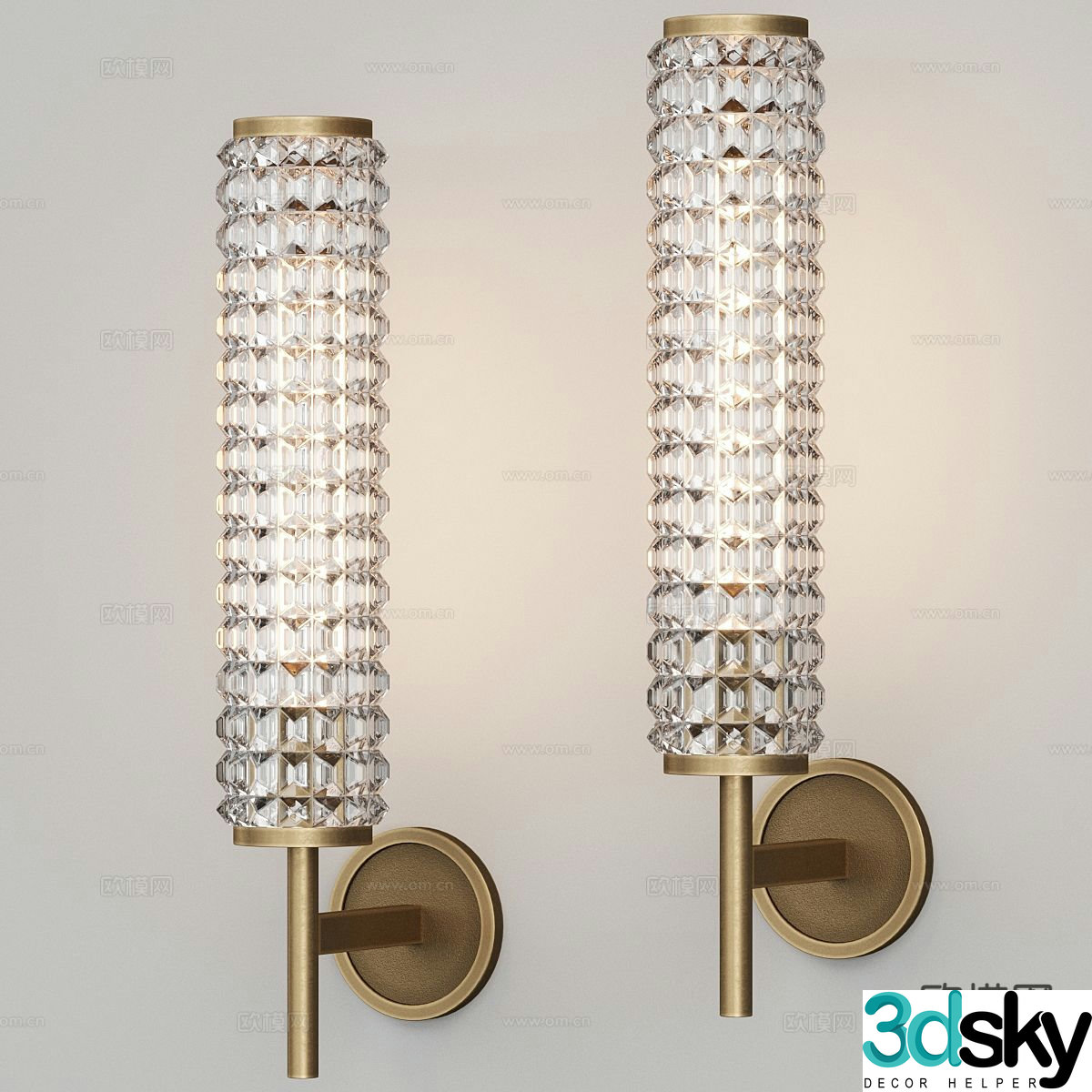 Light luxury glass wall lamp 3D model