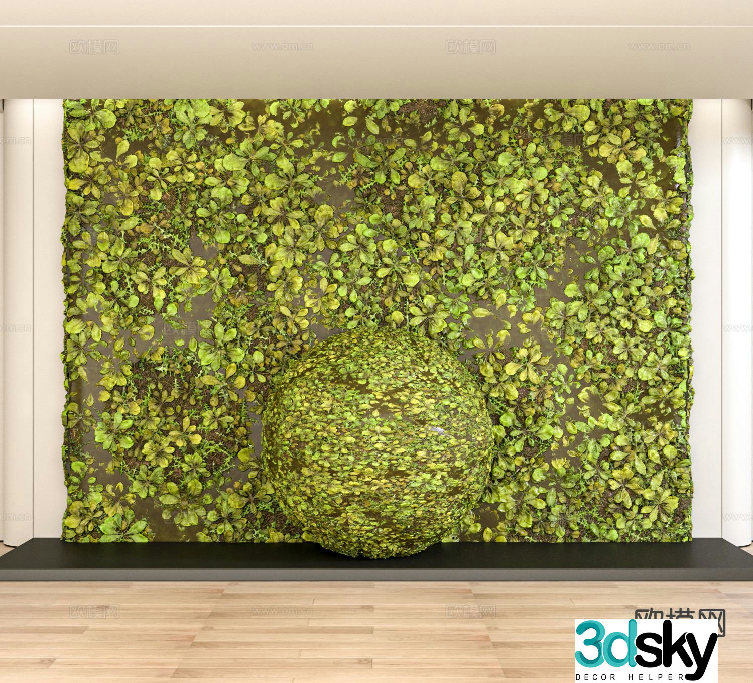 Modern lawn grass outdoor grass flowers and greenery 3d model