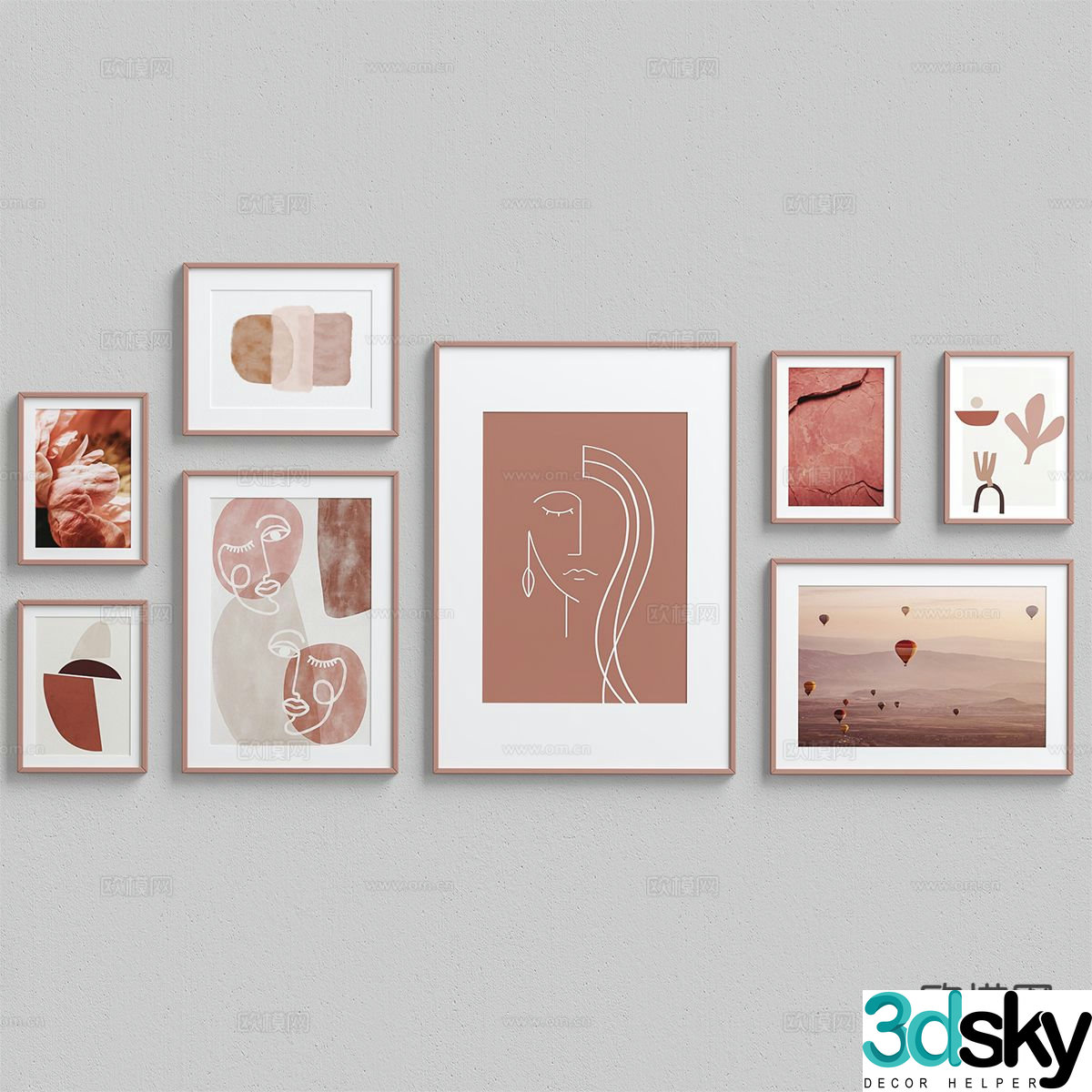 Decorative painting hanging painting abstract painting 3d model