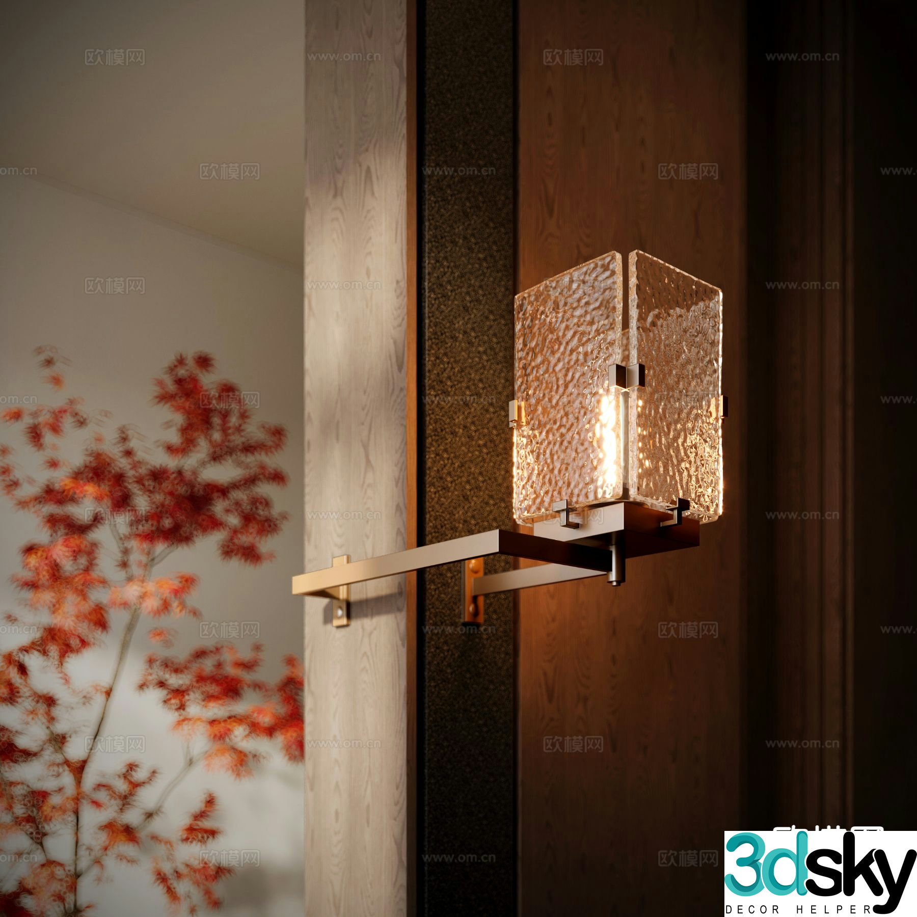 Light luxury glass wall lamp 3D model