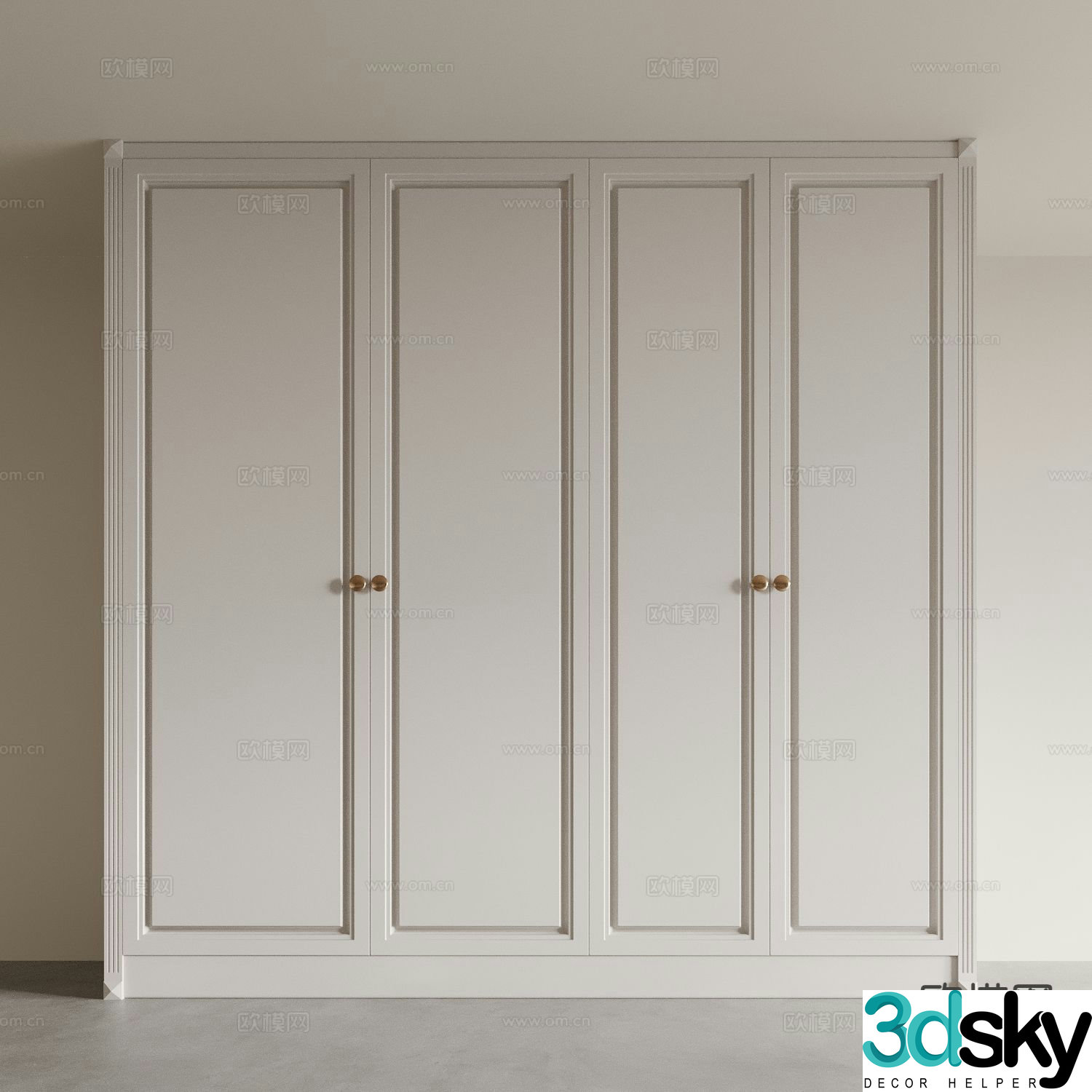 Cream style wardrobe 3d model