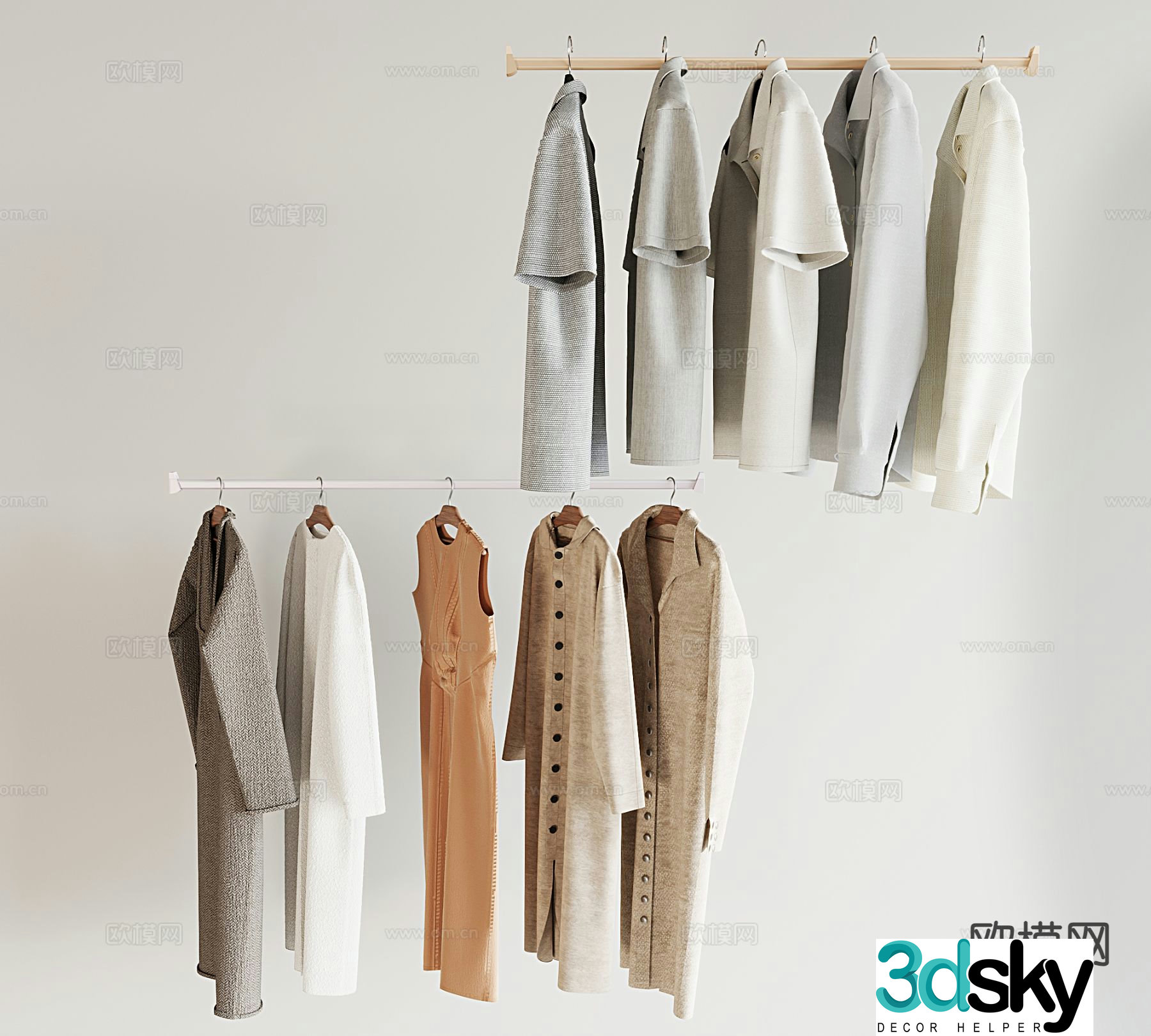 Clothes Apparel Skirt Clothes Rod Clothes Support 3d model