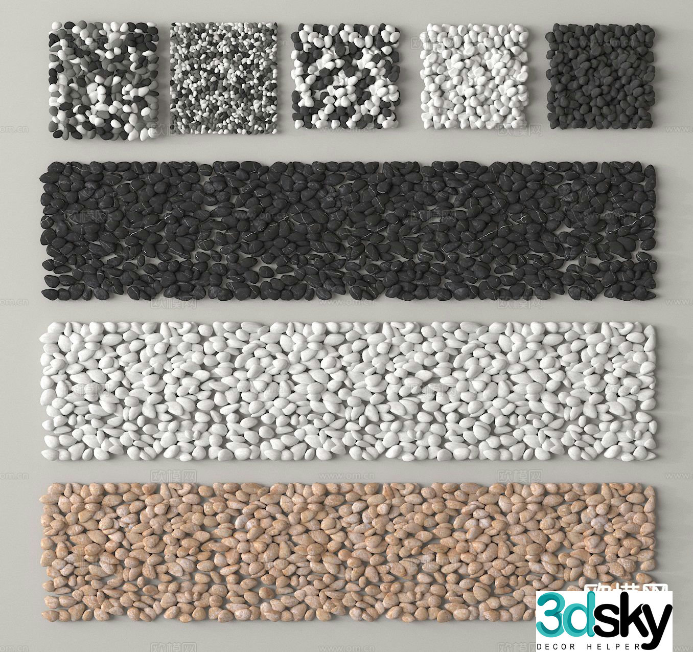 cobblestone gravel road gravel 3d model
