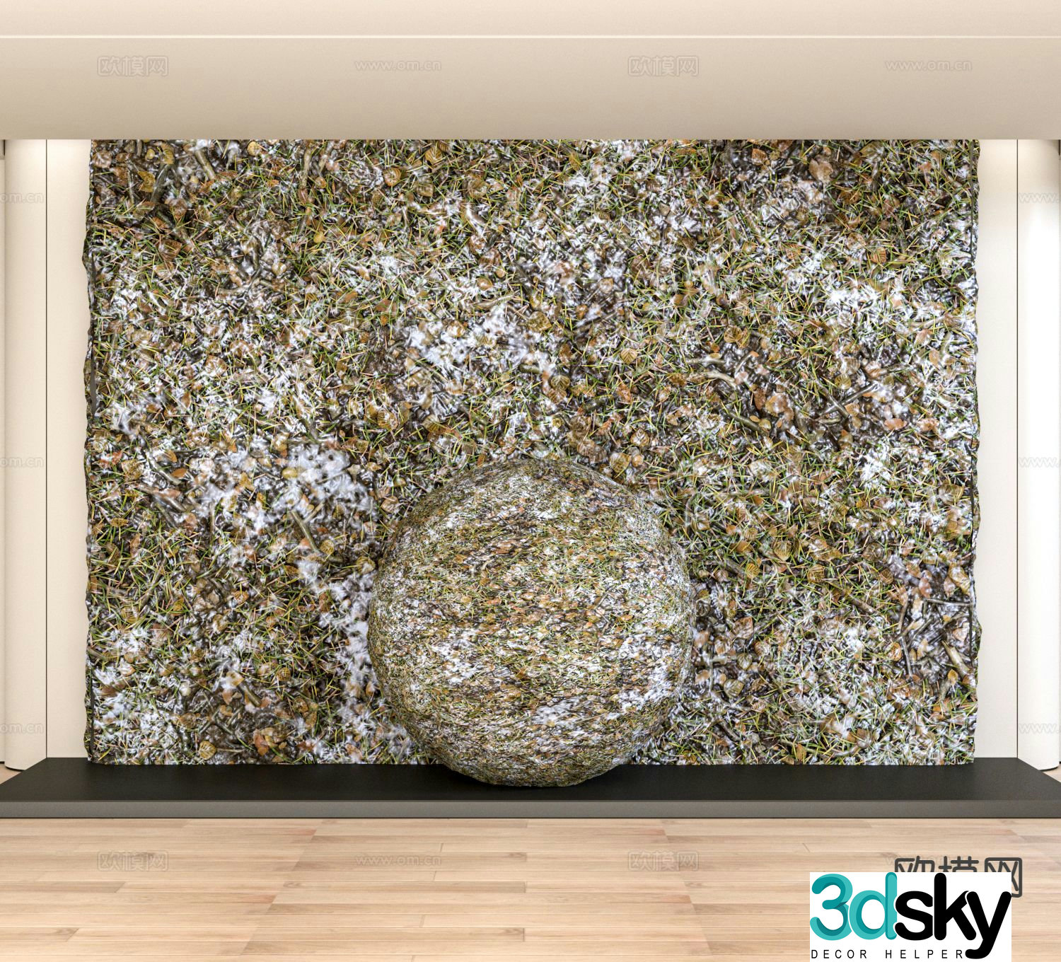Modern lawn grass outdoor grass flowers and greenery 3d model