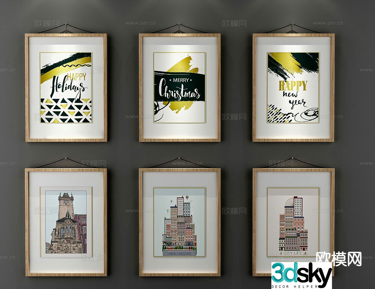 Nordic decorative painting architectural painting hanging painting 3D model
