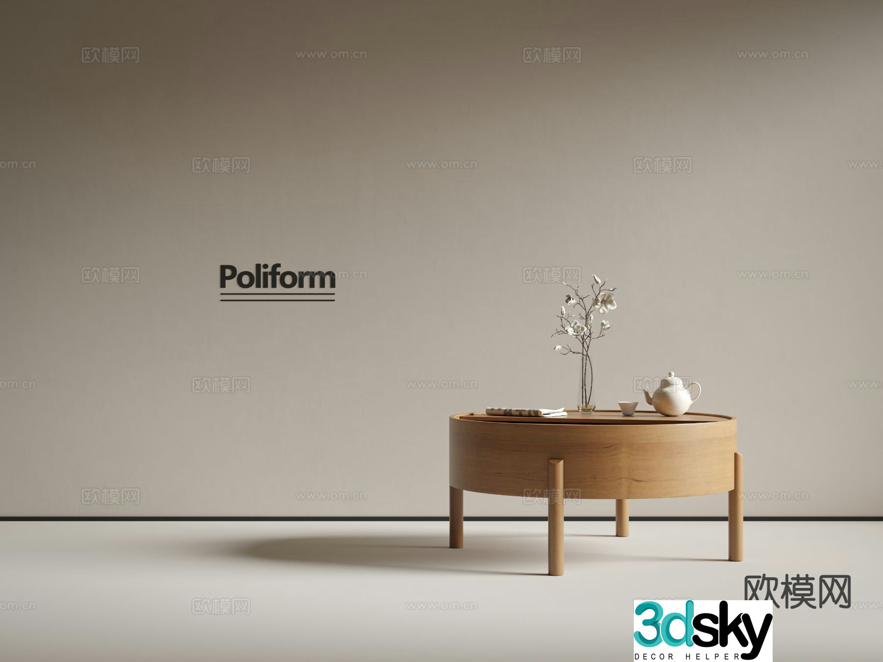 Wabi-sabi coffee table 3d model