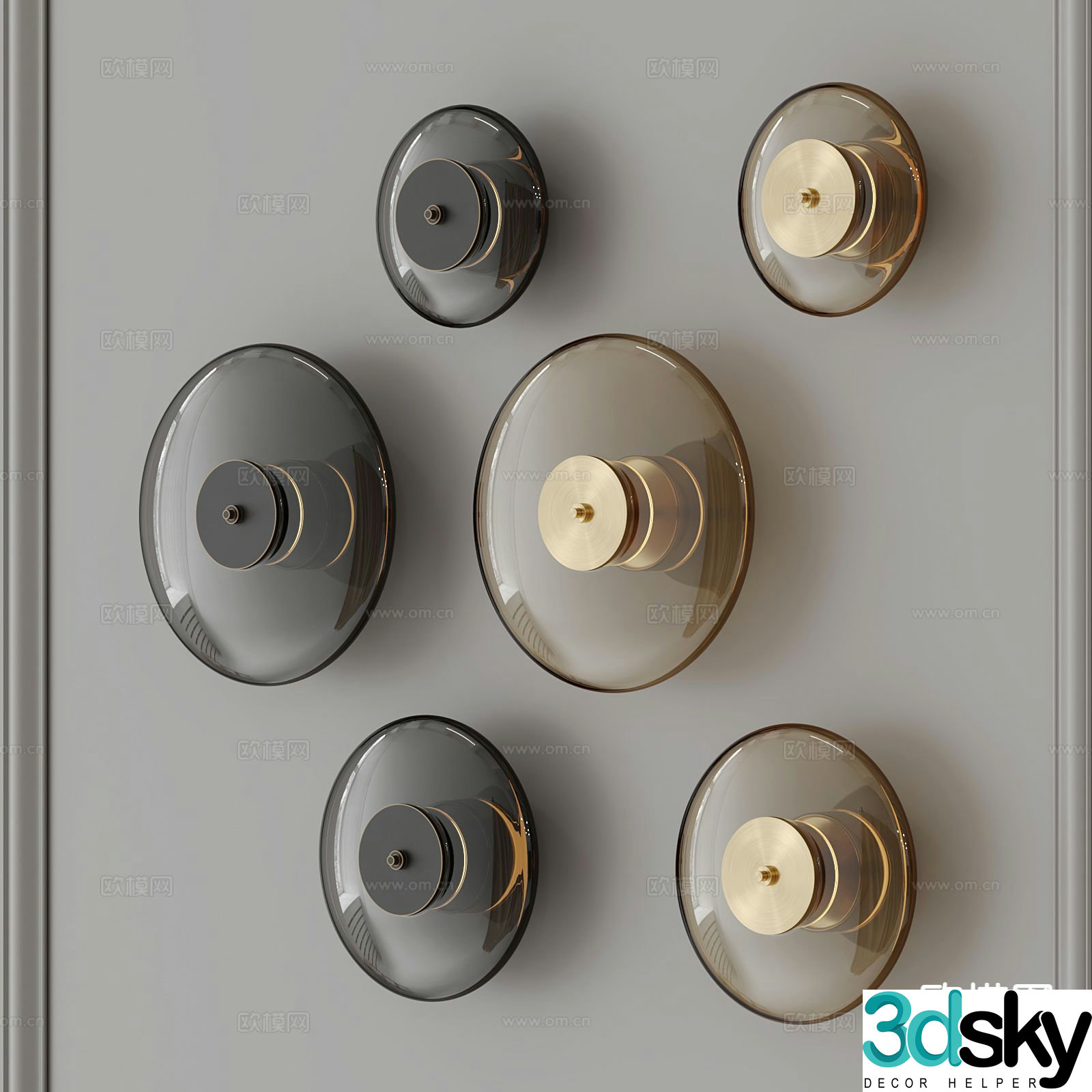 Modern wall light glass wall light 3d model