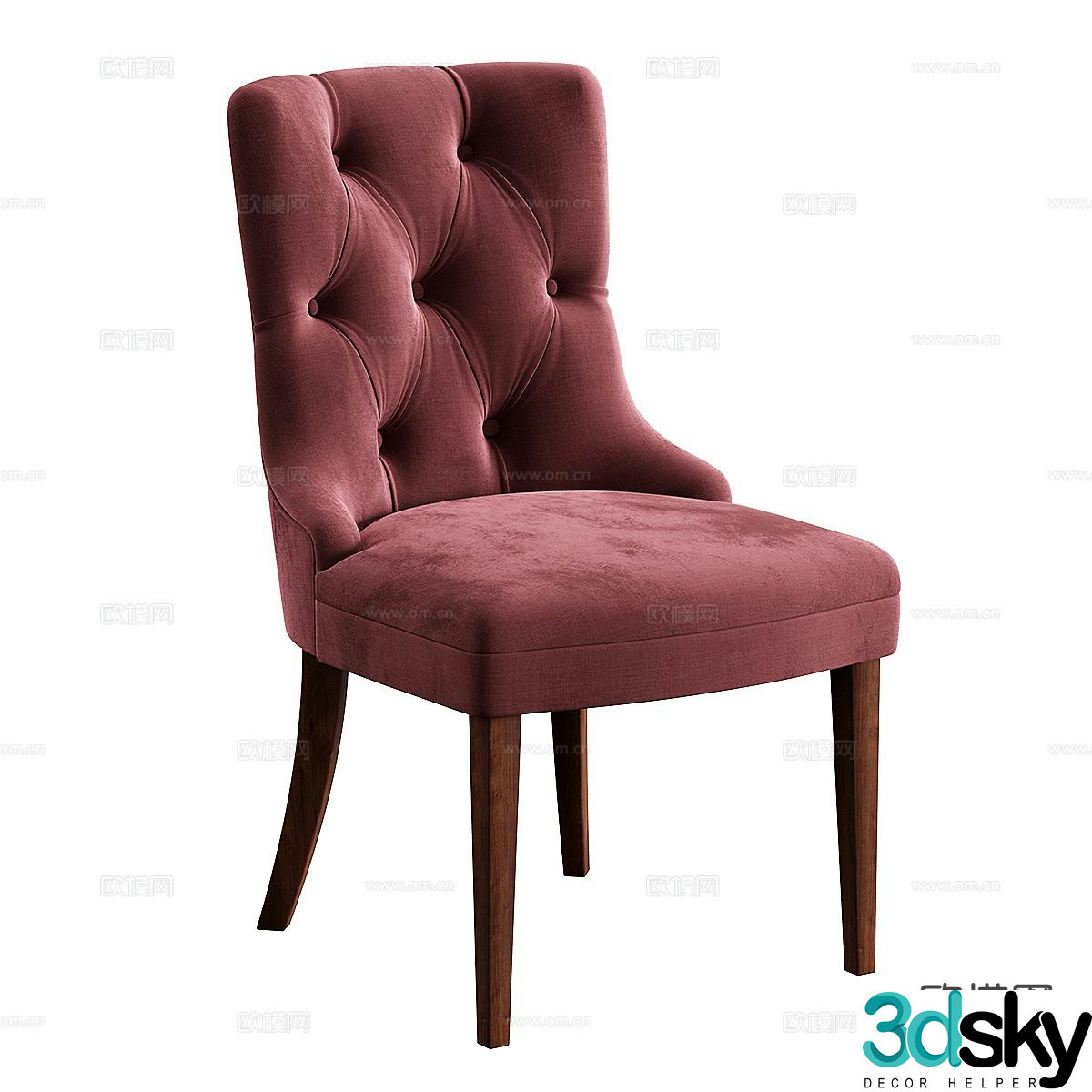 French dining chair single chair chair 3d model