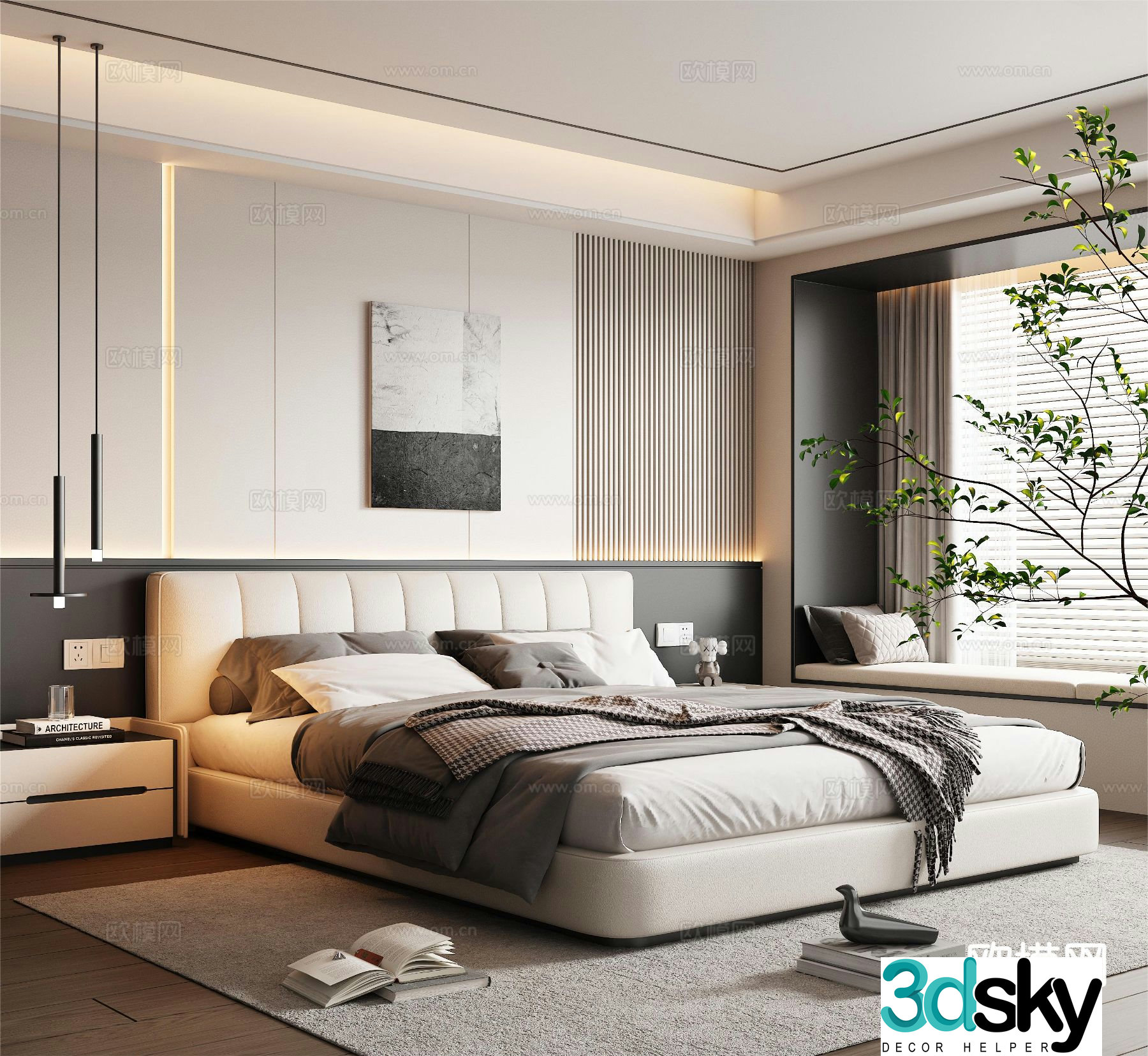 Italian style bedroom master bedroom 3d model