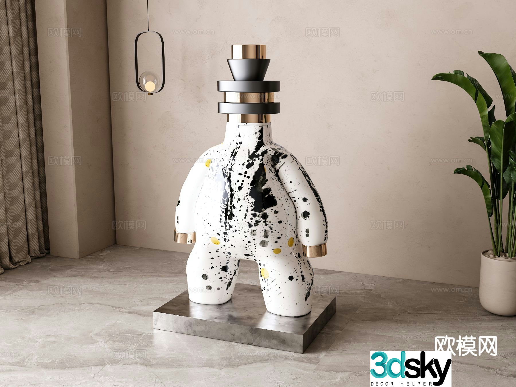Abstract sculpture art ornament 3d model