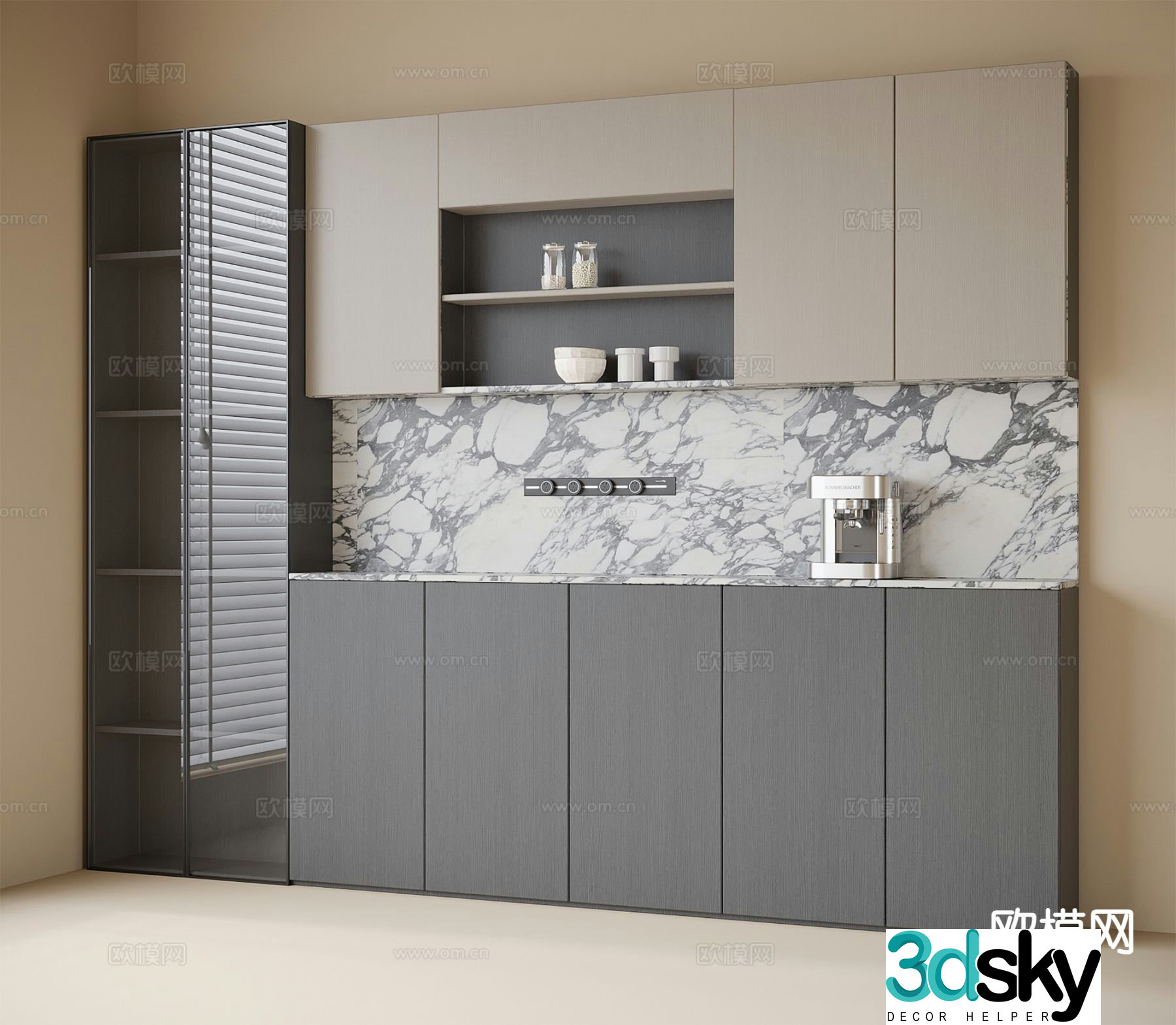 Modern sideboard wine cabinet sideboard 3D model