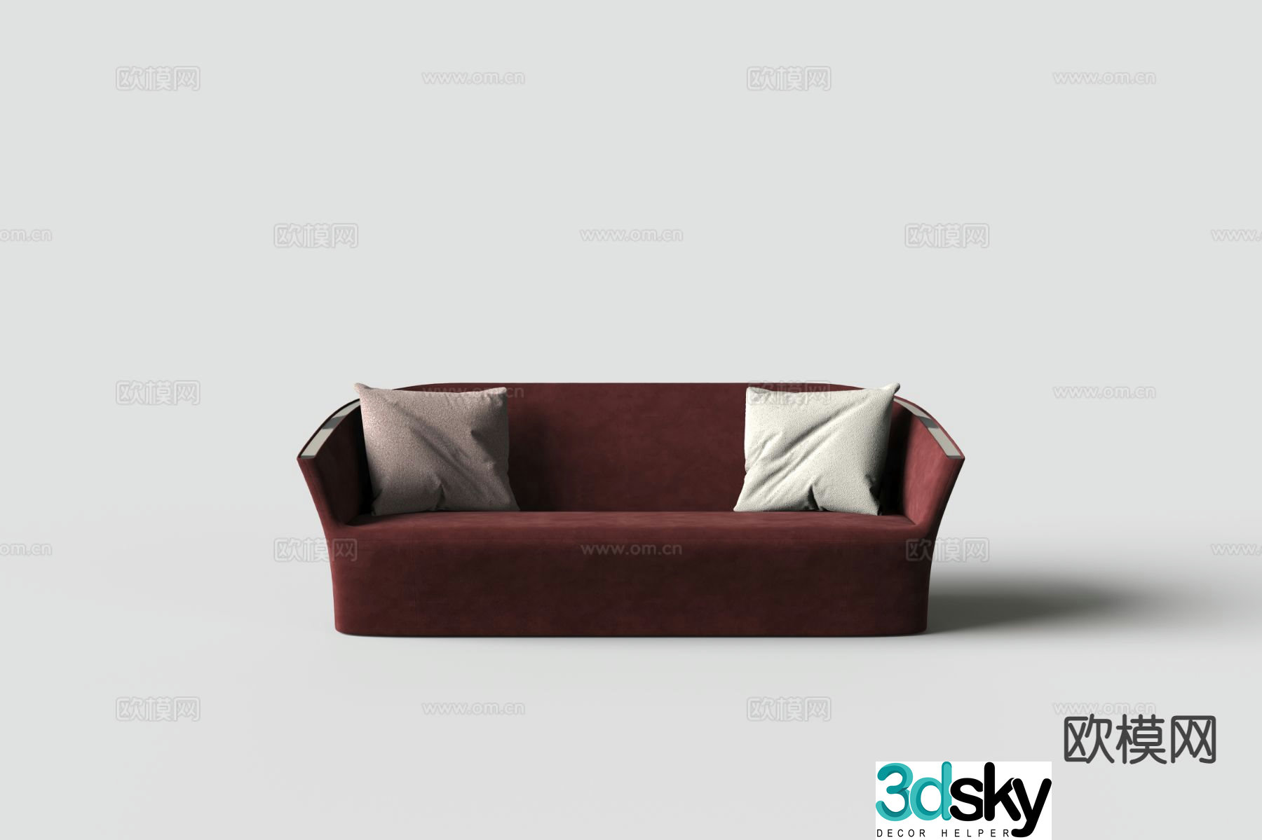 Double sofa upholstered sofa 3d model